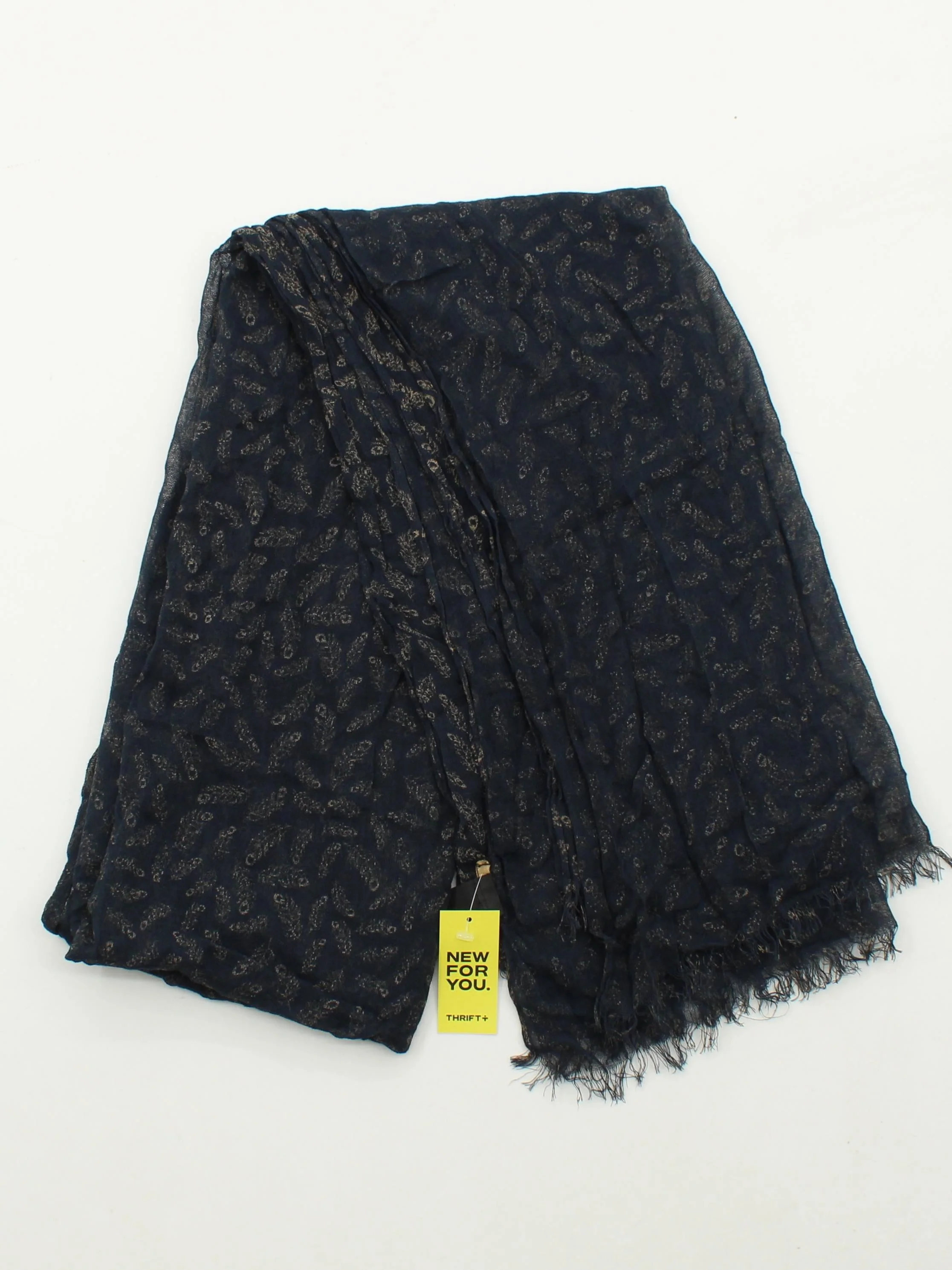 Massimo Dutti Men's Scarf Blue Geometric 100% Lyocell Modal Scarf - Image 2