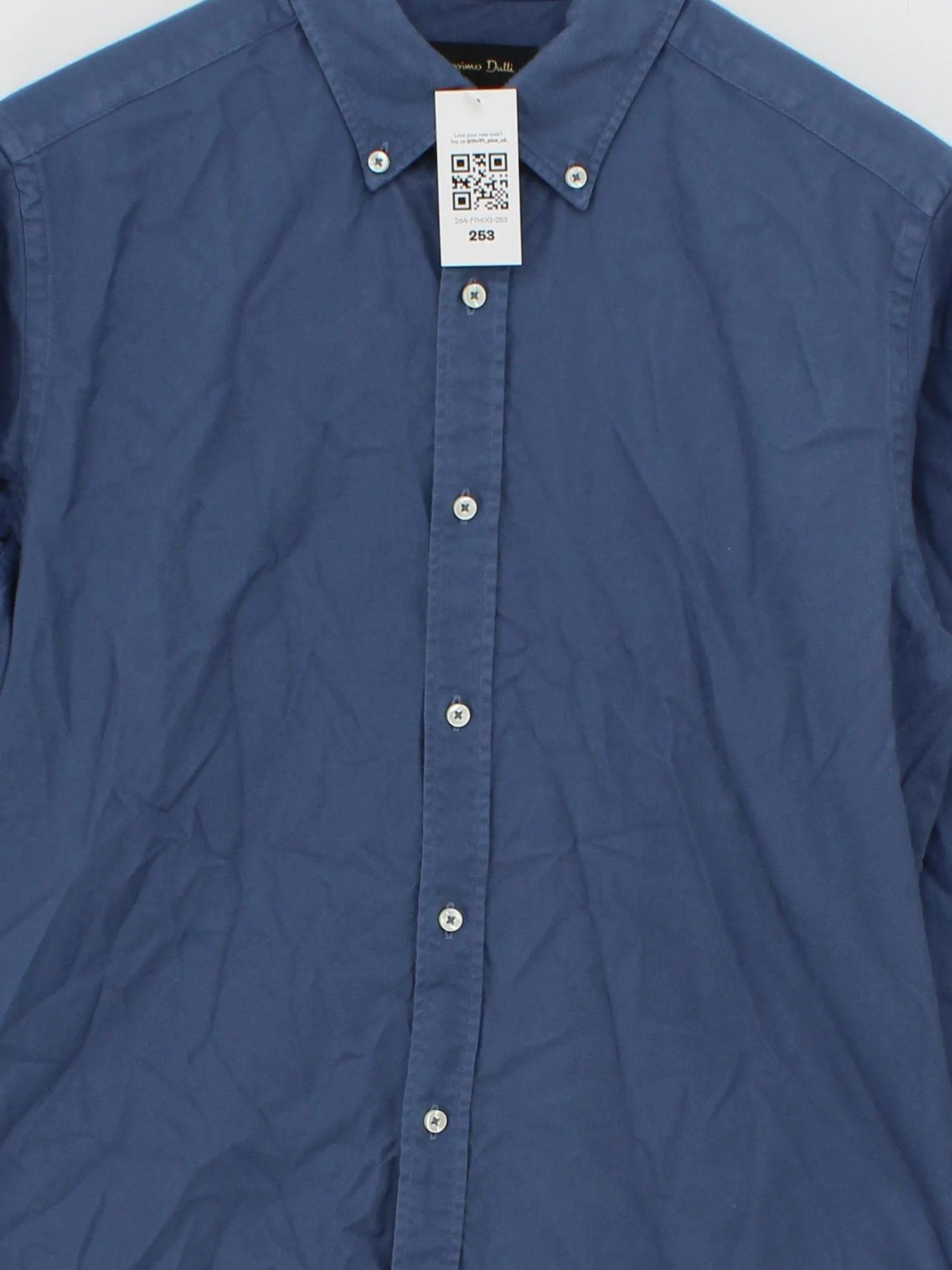 Massimo Dutti Men's Shirt M Blue 100% Cotton Basic - Image 3