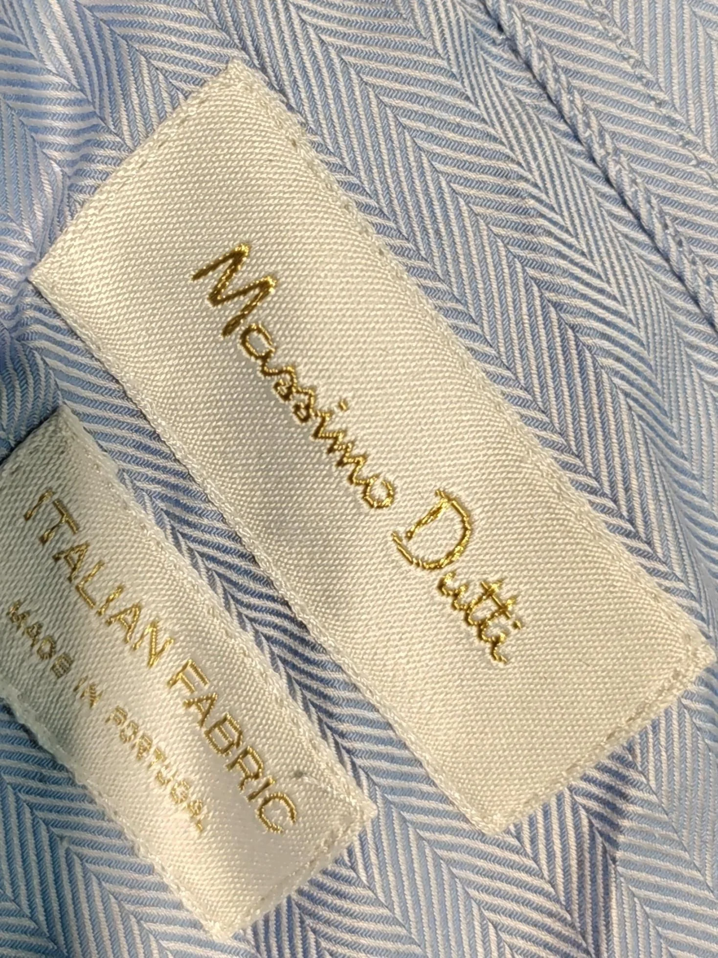 Massimo Dutti Men's Shirt M Blue Striped 100% Cotton Basic - Image 5