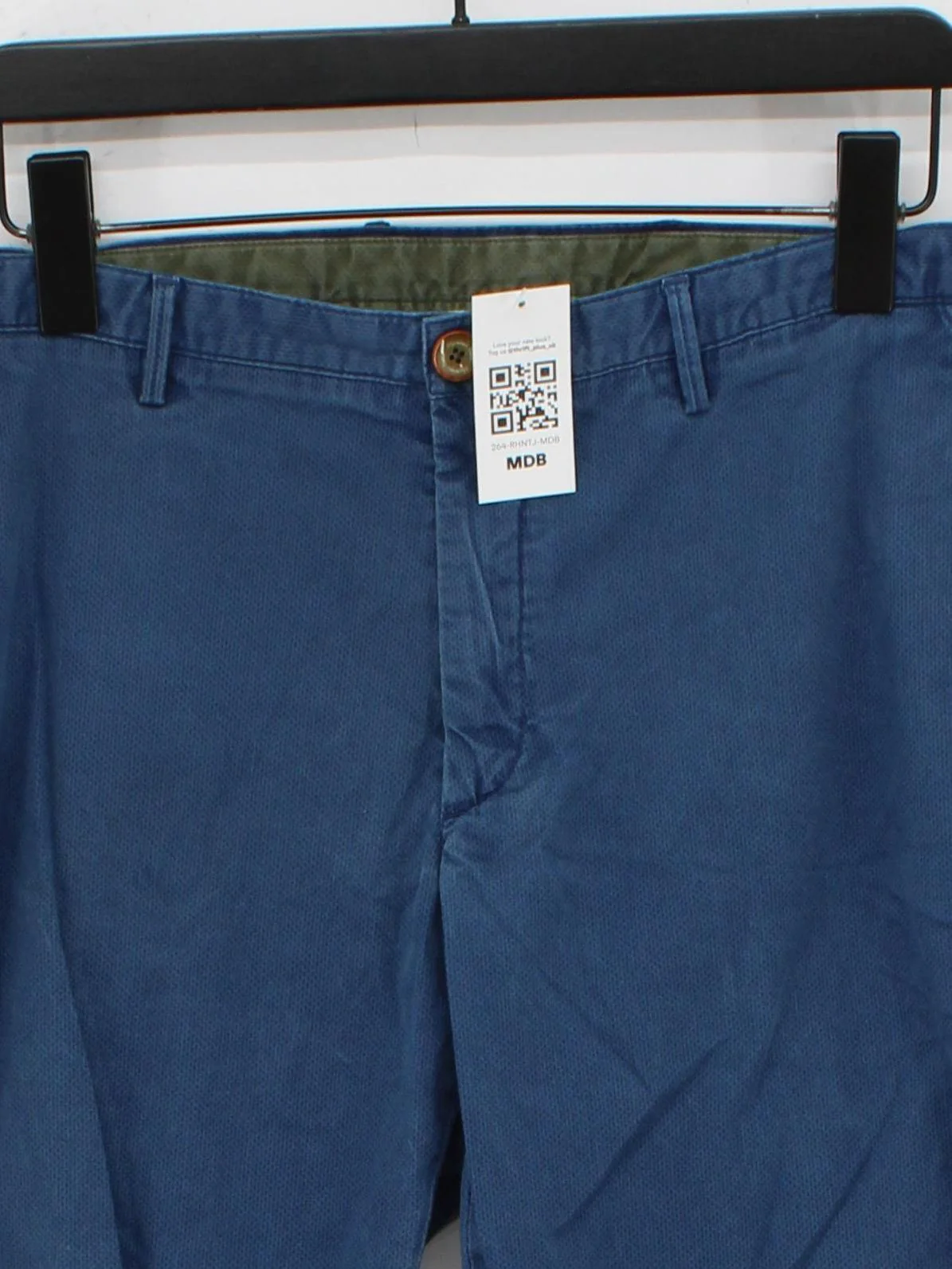 Massimo Dutti Men's Trousers W 36 in Blue Cotton with Elastane Tapered Chino - Image 3