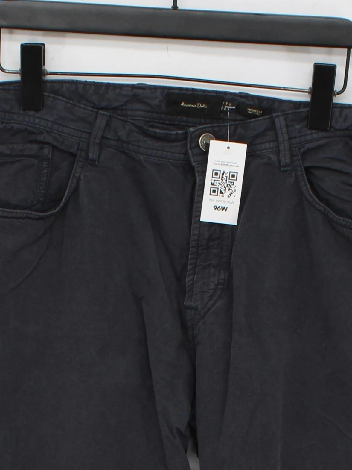 Massimo Dutti Men's Trousers W 36 in Grey Cotton with Elastane Tapered Chino - Image 3