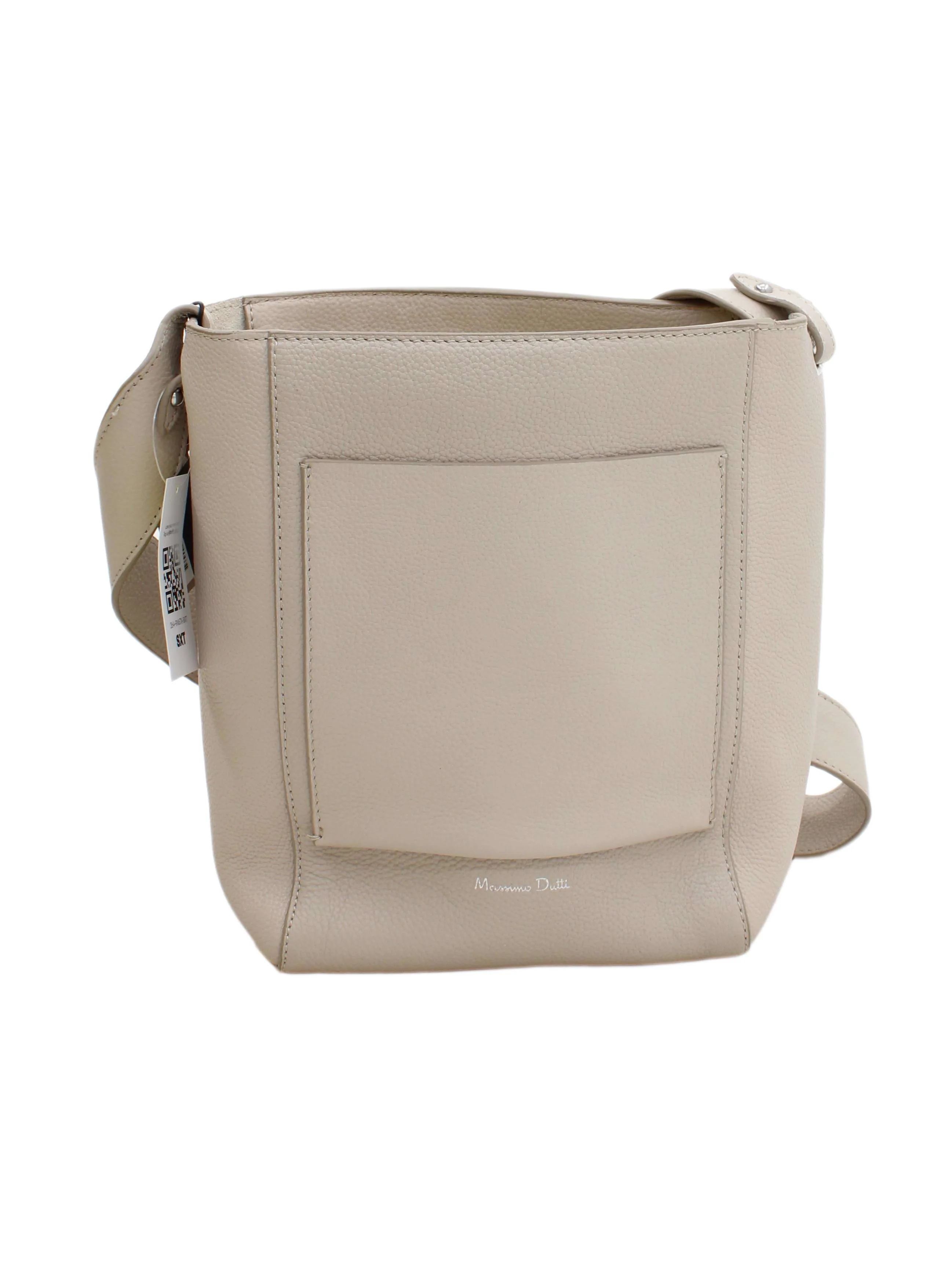 Massimo Dutti Women's Bag Cream 100% Leather Crossbody