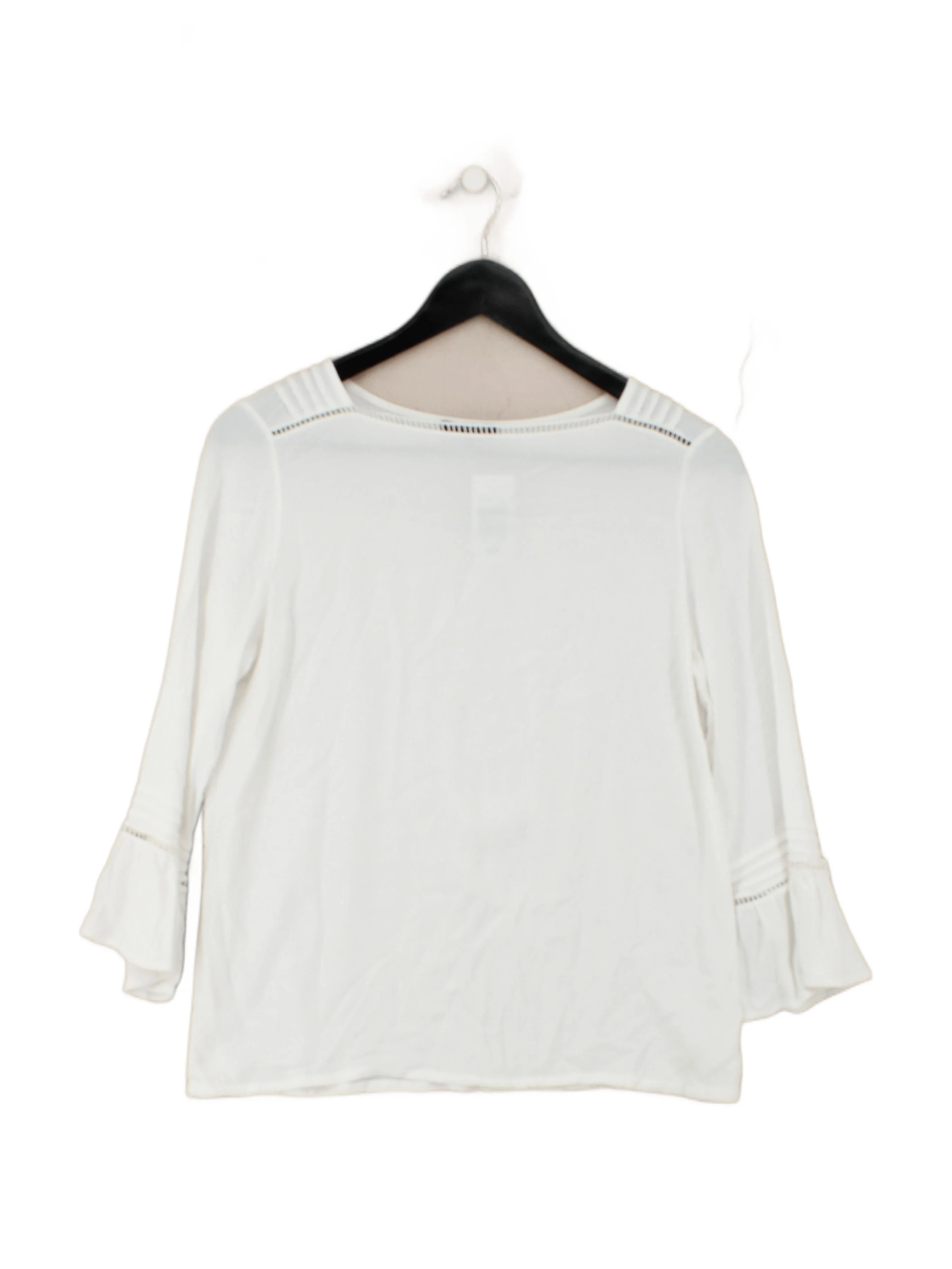 Massimo Dutti Women's Blouse M White 100% Other 3/4 Sleeve Square Neck Basic