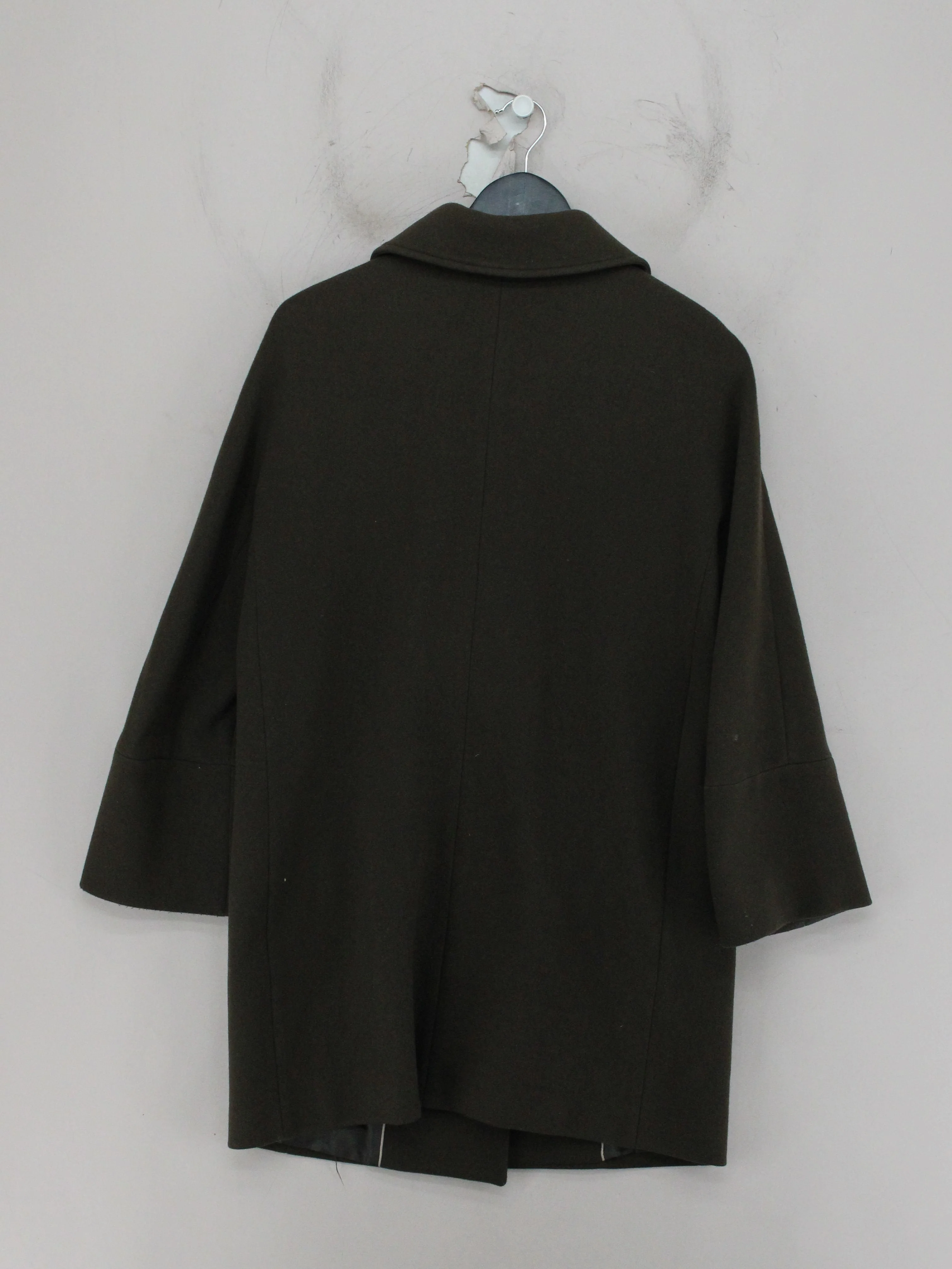 Massimo Dutti Women's Coat S Green Other with Viscose Overcoat - Image 2