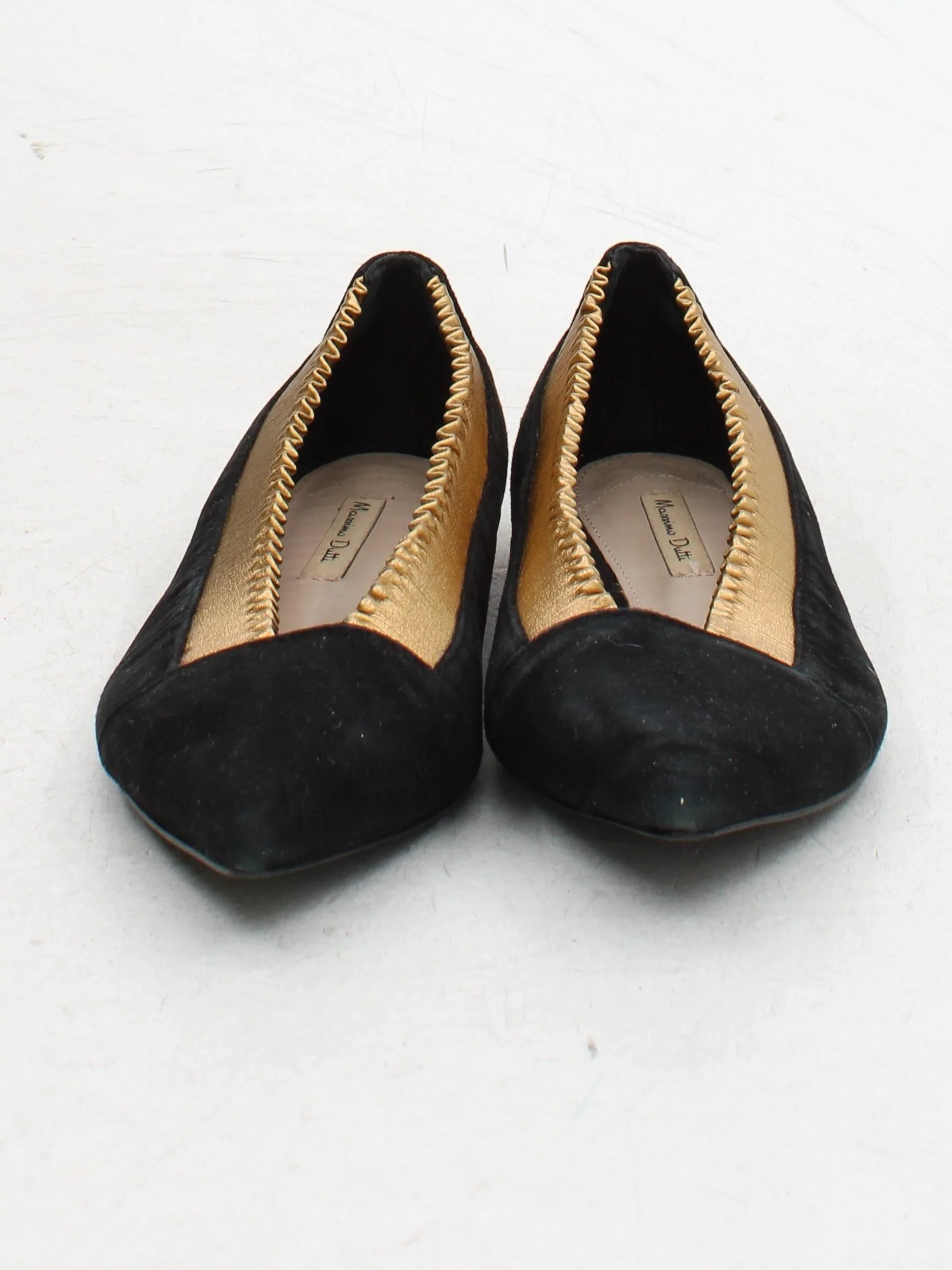 Massimo Dutti Women's Flat Shoes UK 4 Black 100% Suede Ballet - Image 2