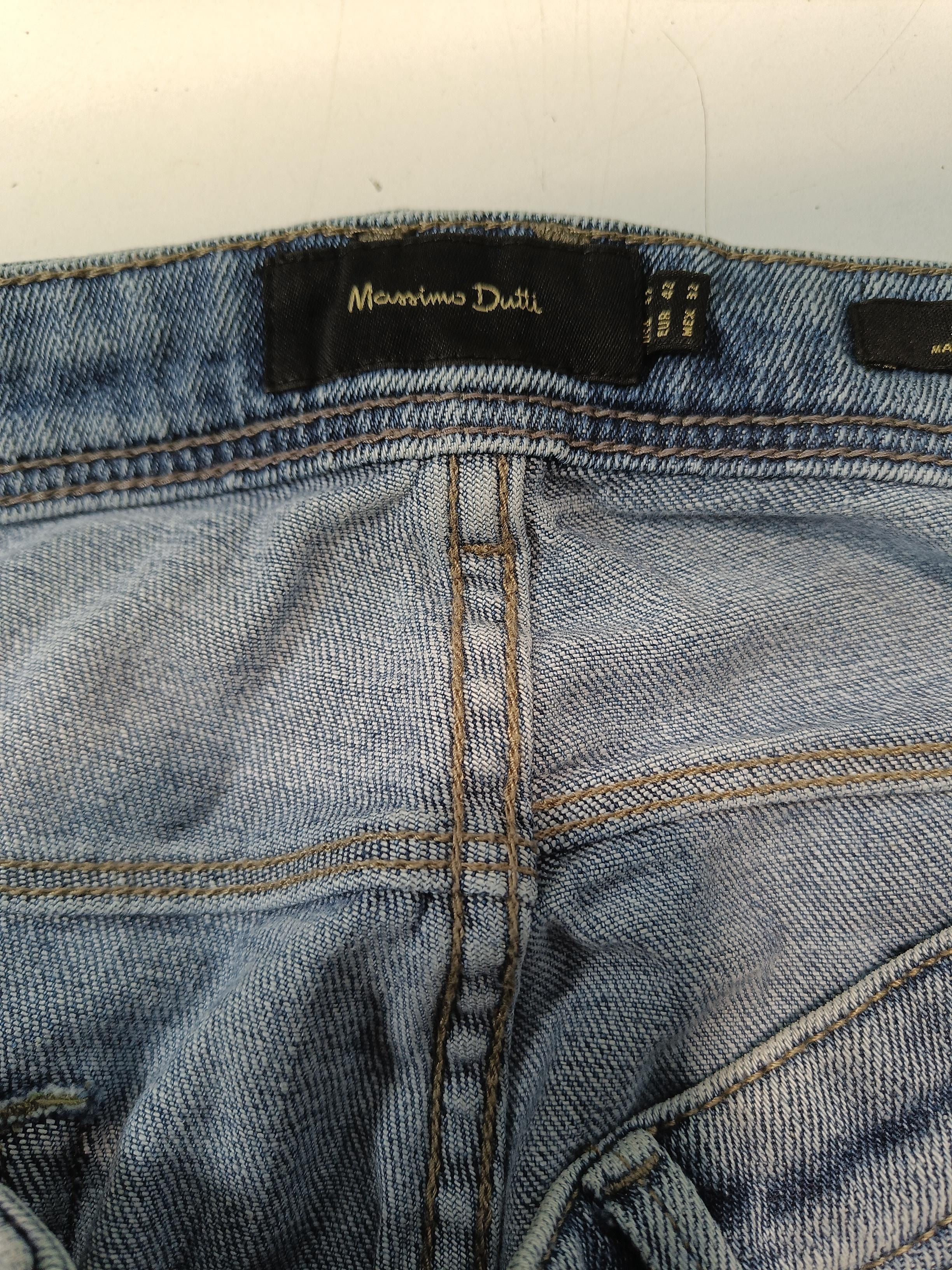 Massimo Dutti Women's Jeans UK 14 Blue Cotton with Elastane Straight - Image 6