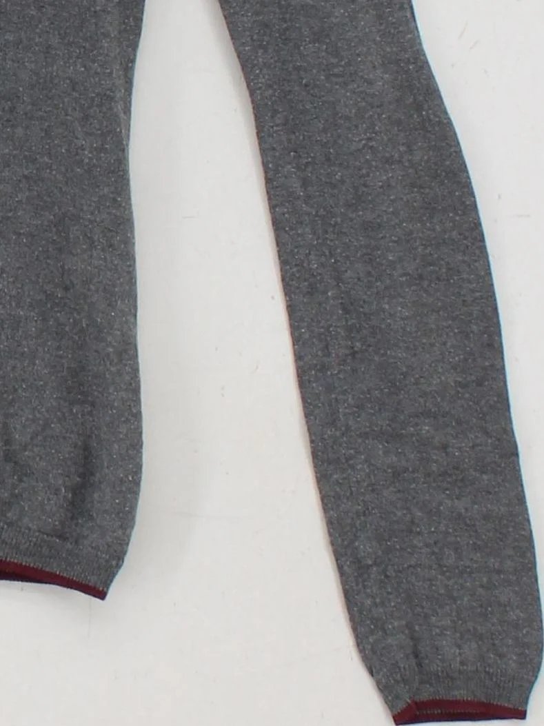Massimo Dutti Women's Jumper S Grey Silk with Cotton, Cashmere V-Neck Pullover - Image 4