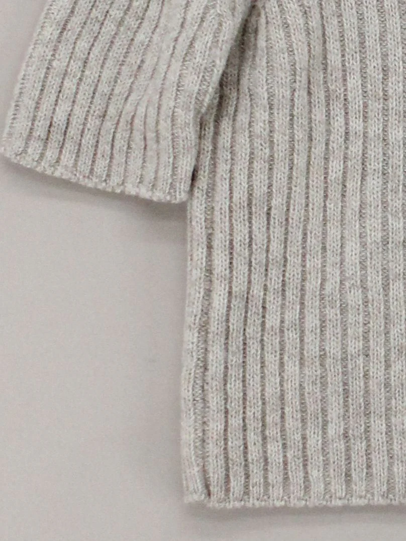 Massimo Dutti Women's Jumper S Tan Polyester with Cotton Crew Neck Pullover - Image 4