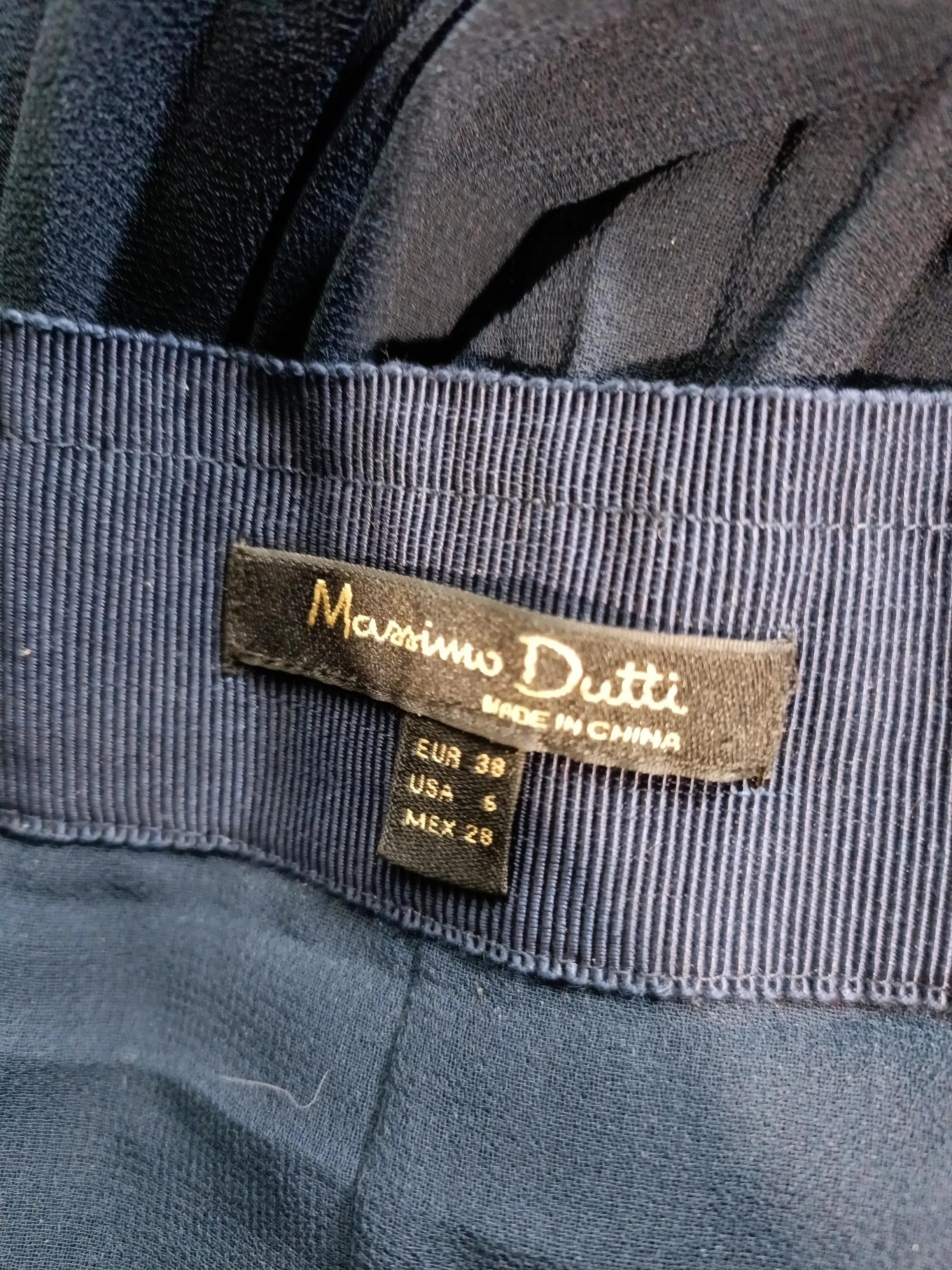 Massimo Dutti Women's Midi Skirt UK 10 Blue 100% Polyester Midi A-Line - Image 5