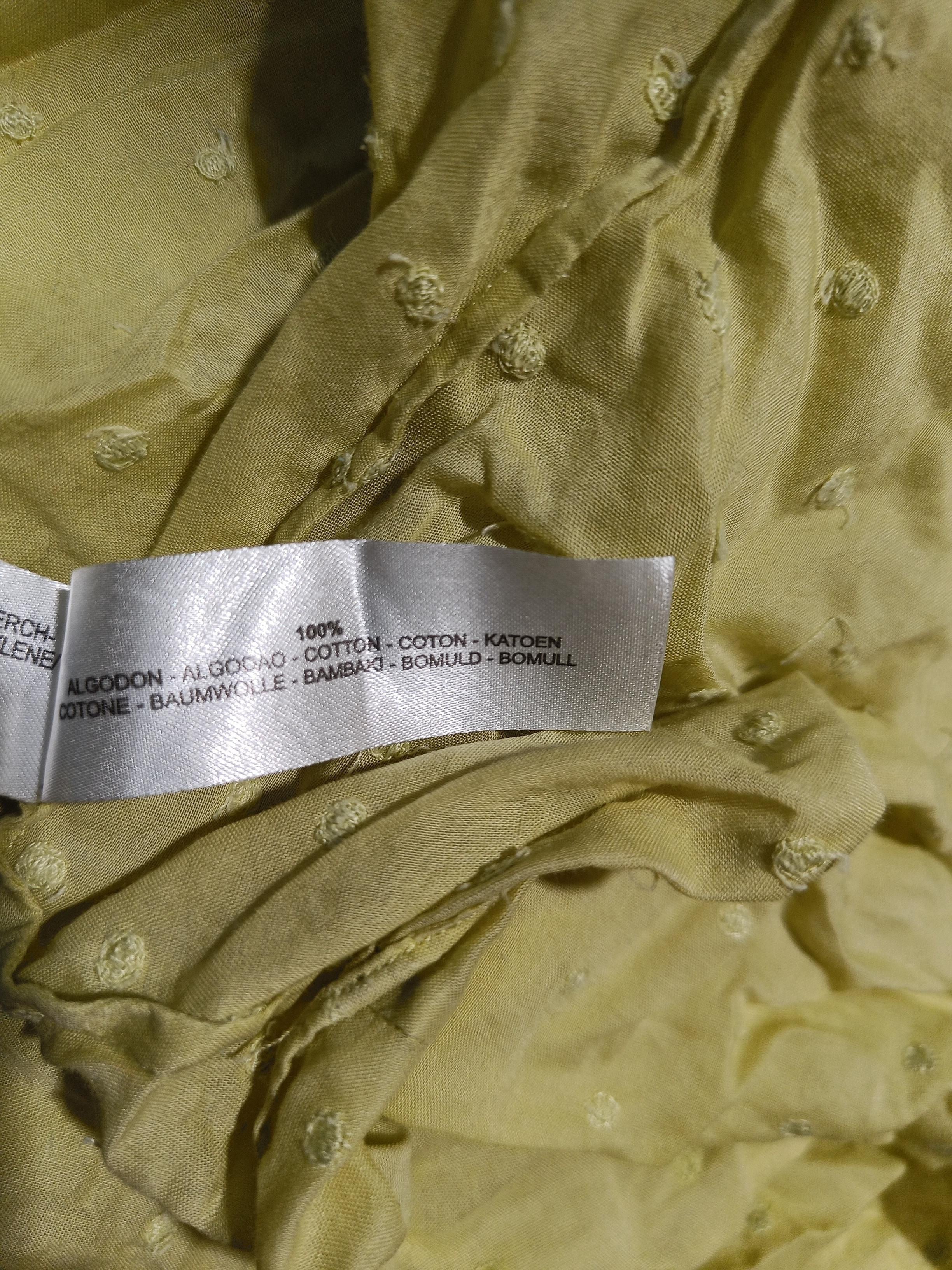 Massimo Dutti Women's Shirt UK 12 Yellow 100% Cotton Short Sleeve Collared Basic - Image 6