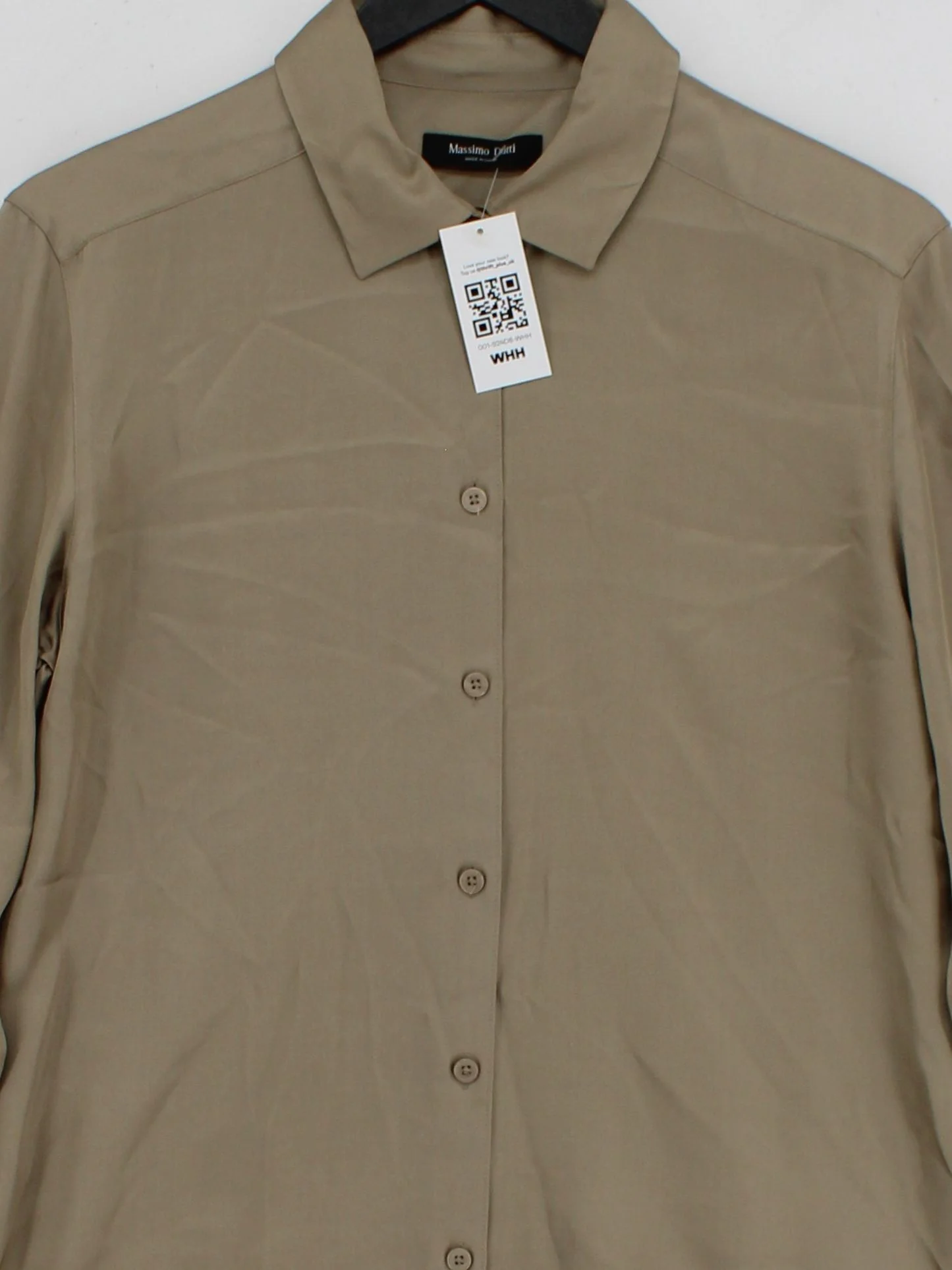 Massimo Dutti Women's Shirt XS Tan 100% Viscose Long Sleeve Collared Basic - Image 3