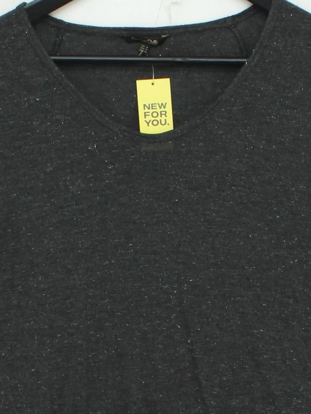 Massimo Dutti Women's T-Shirt M Grey 100% Other Short Sleeve V-Neck Basic - Image 3
