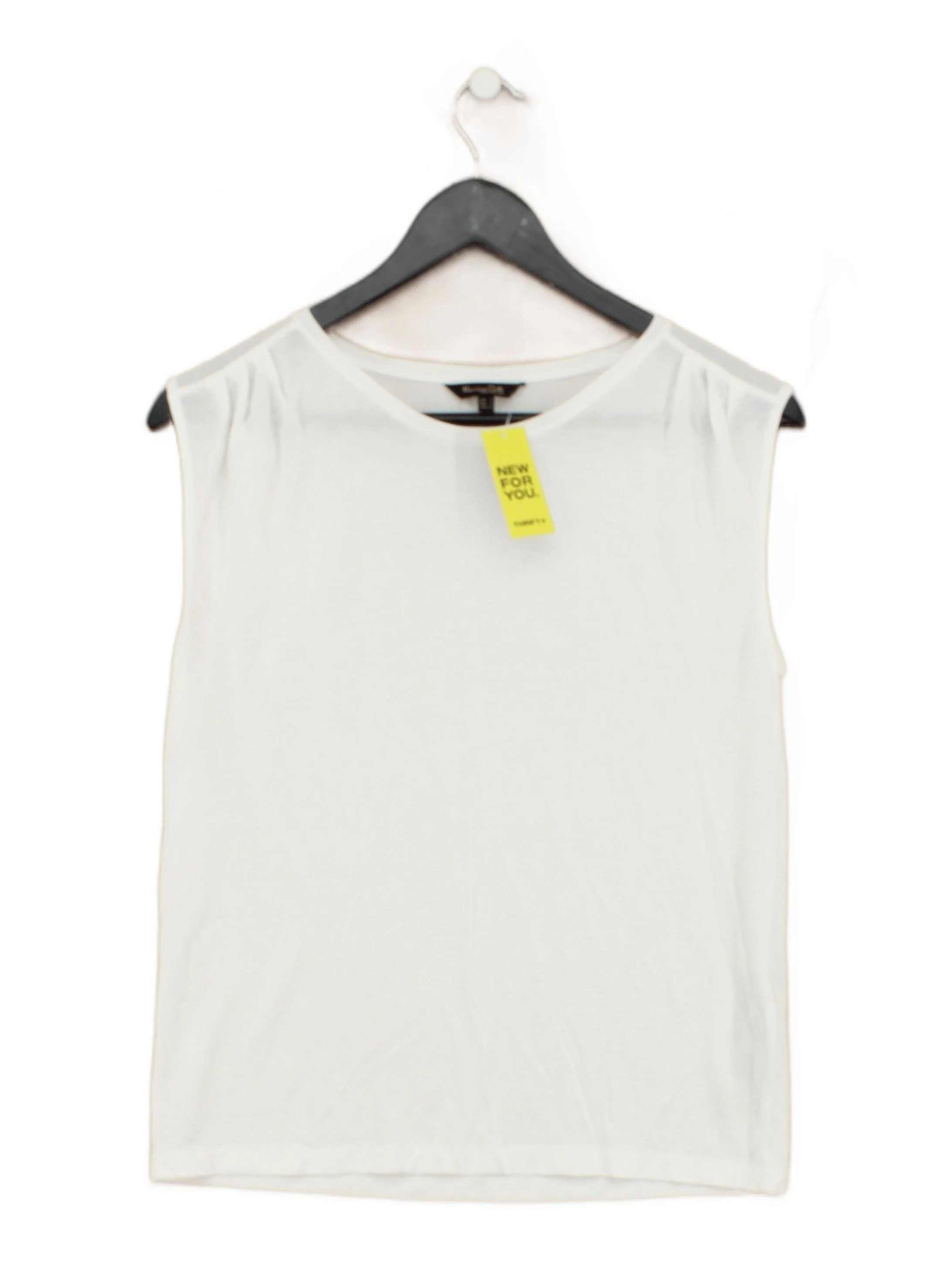 Massimo Dutti Women's T-Shirt S White 100% Lyocell Modal Basic