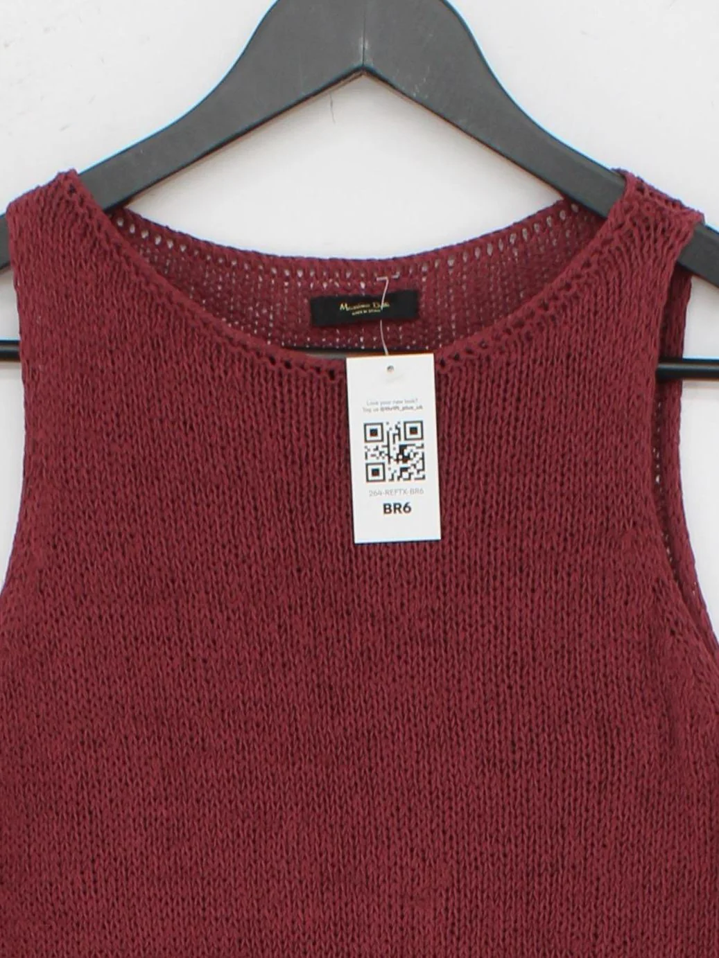Massimo Dutti Women's Top S Red Cotton with Polyamide Basic - Image 3