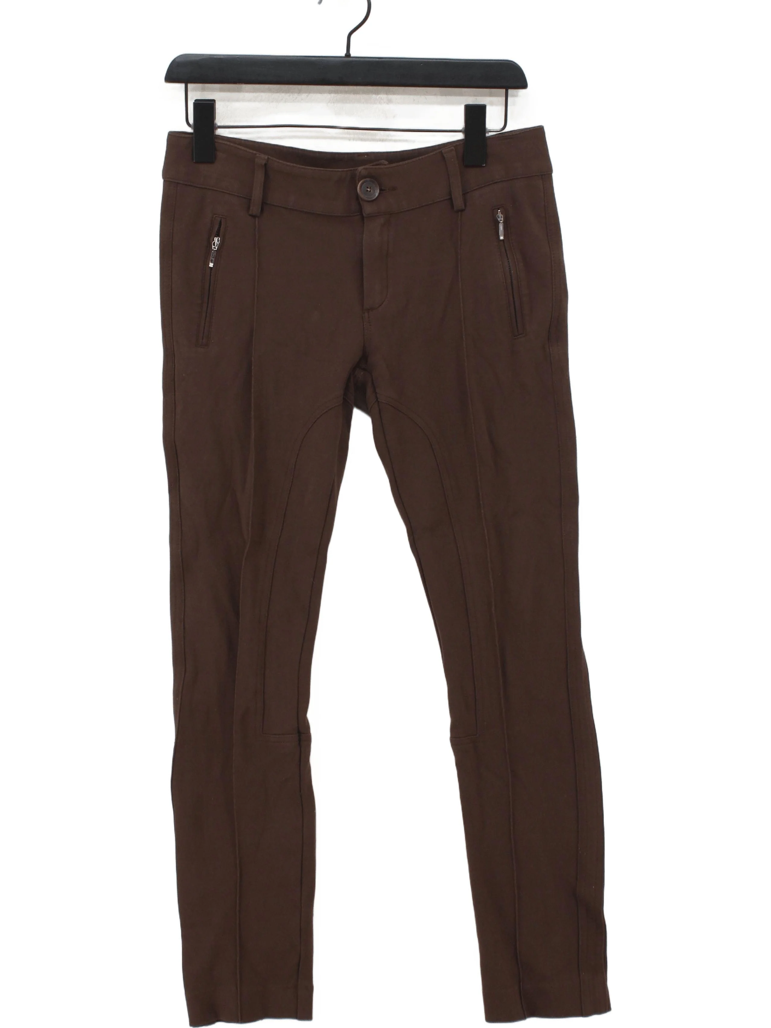 Massimo Dutti Women's Trousers UK 10 Brown 100% Other Skinny Chino