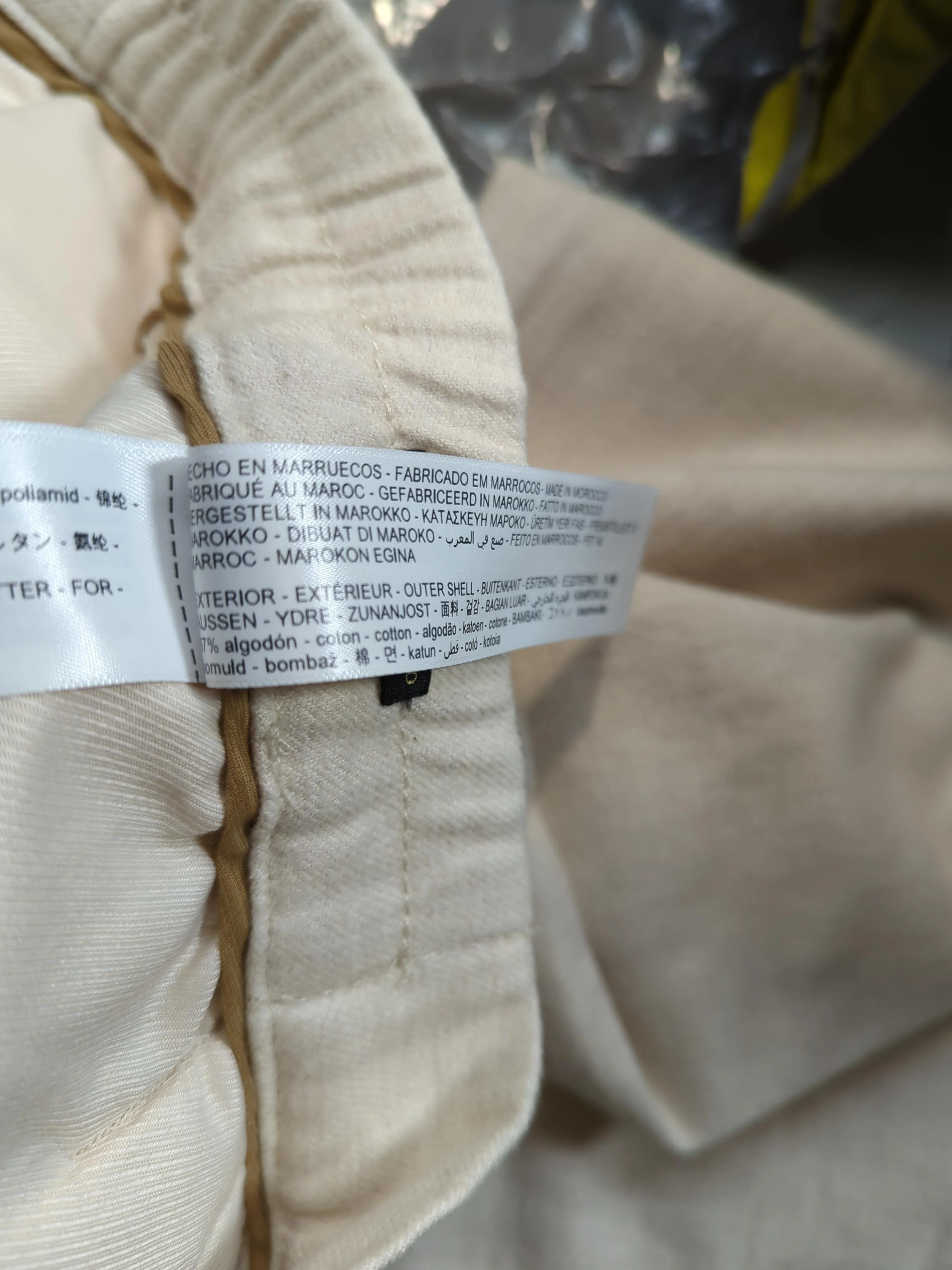 Massimo Dutti Women's Trousers UK 14 Cream 100% Cotton Tapered Chino - Image 6