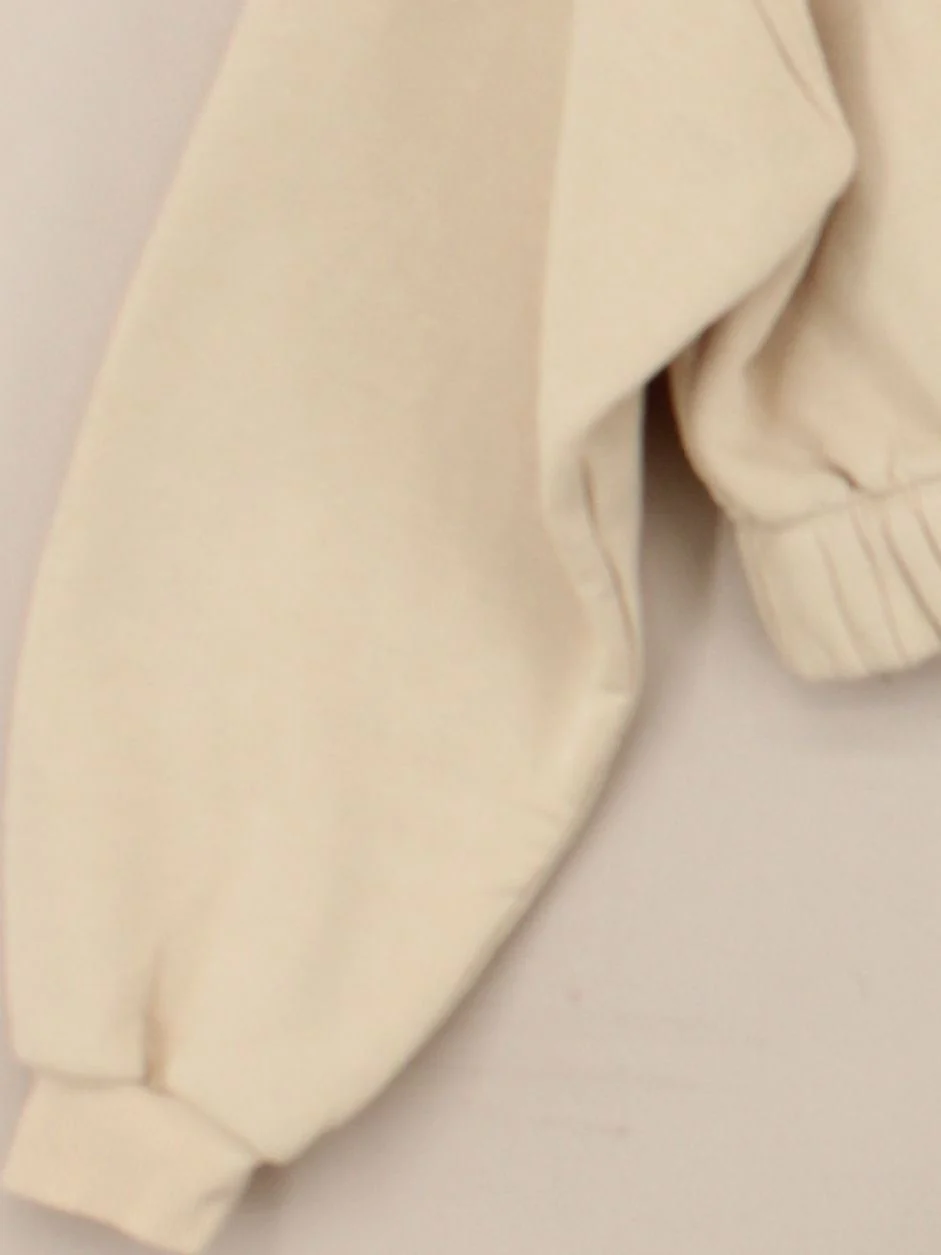 Mavi Women's Hoodie L Cream Cotton with Polyester, Viscose Full Zip - Image 4