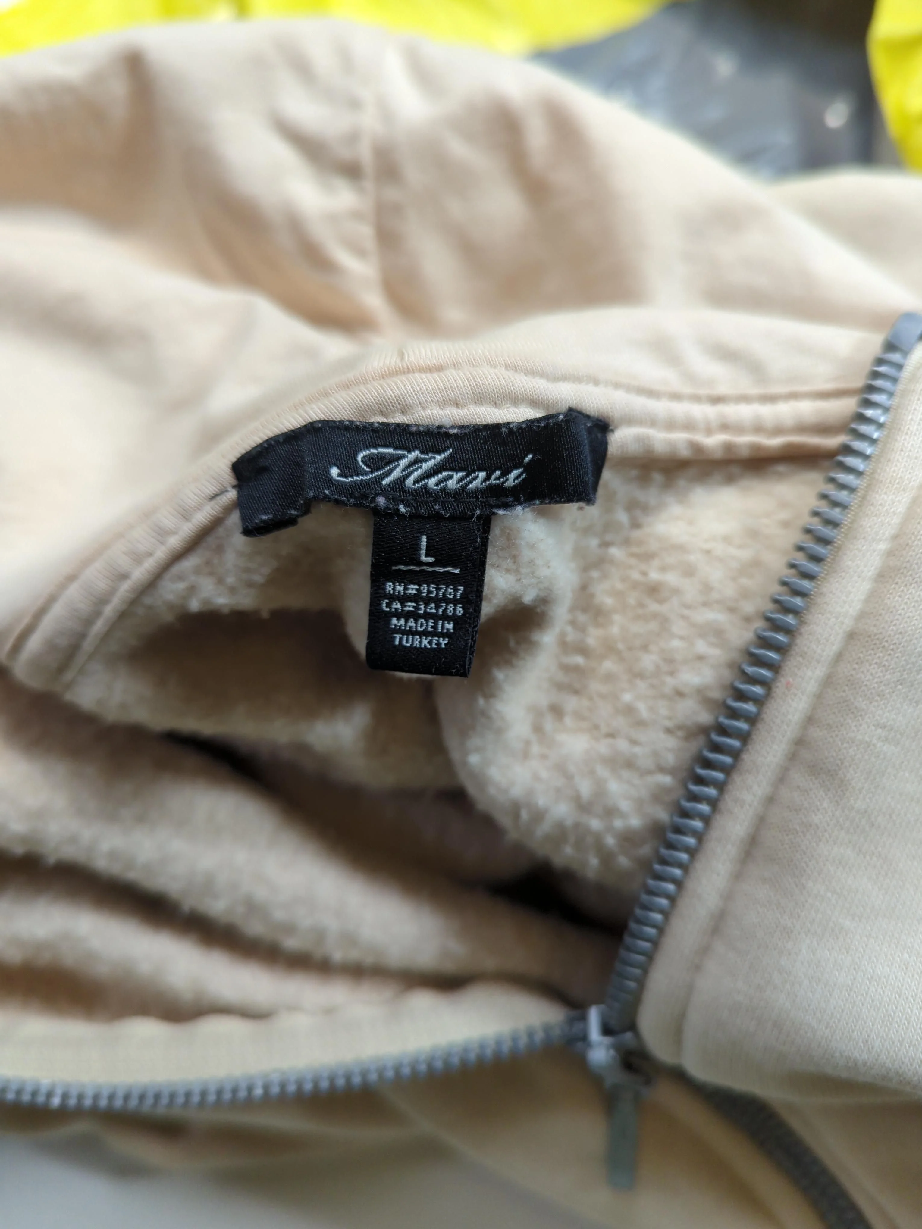 Mavi Women's Hoodie L Cream Cotton with Polyester, Viscose Full Zip - Image 7