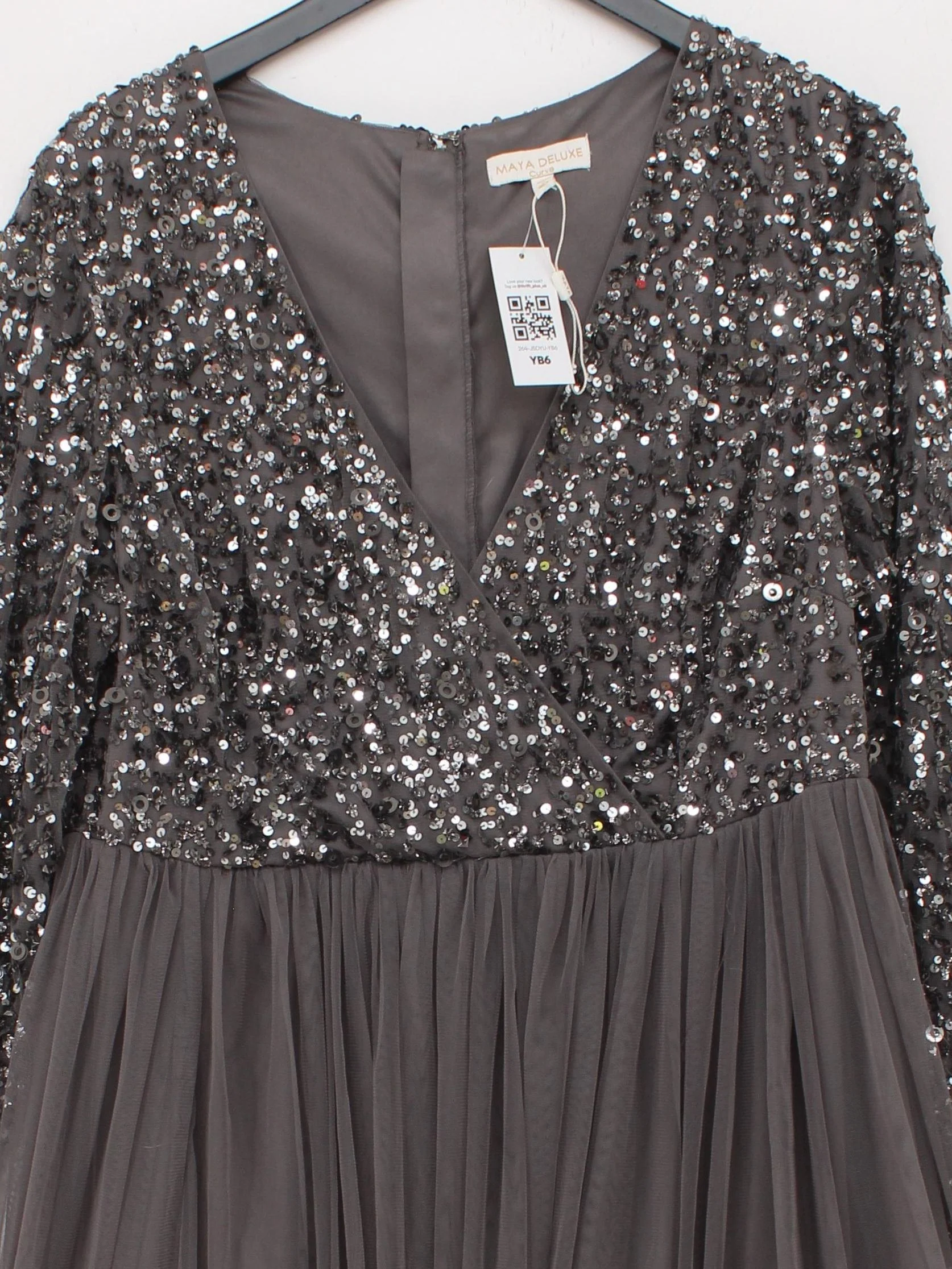 Maya Deluxe Maxi Dress UK20 in Grey - Image 3