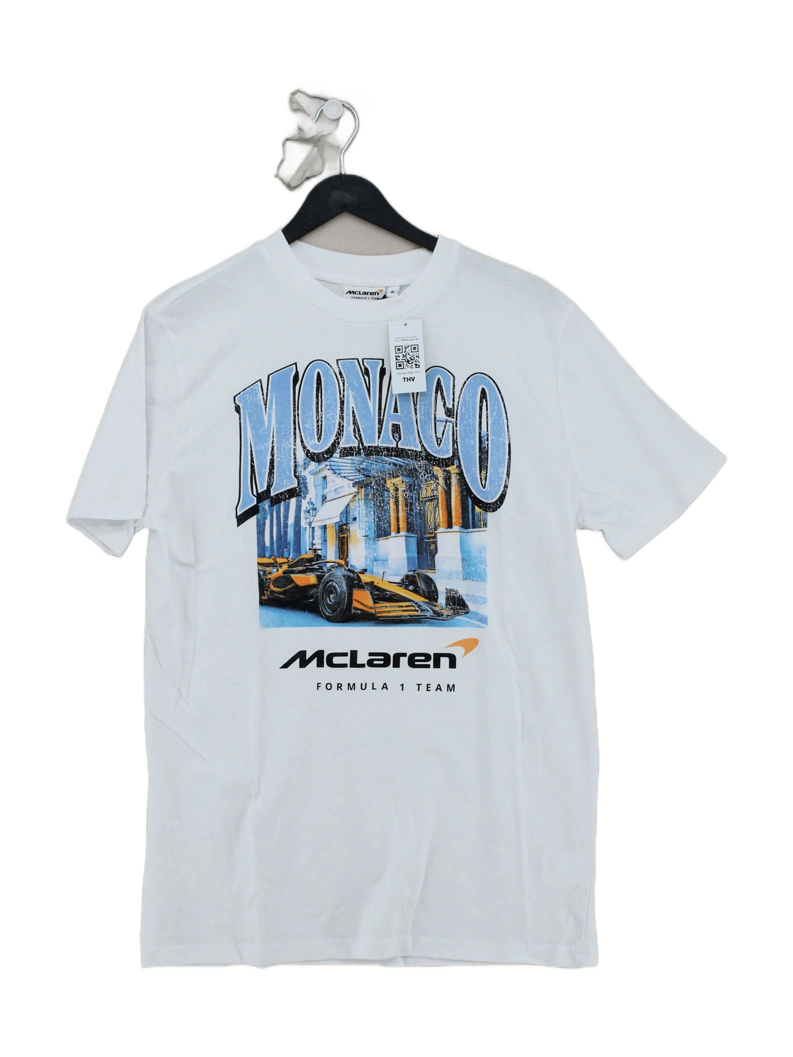 Mclaren Men's T-Shirt M White Graphic 100% Cotton Basic