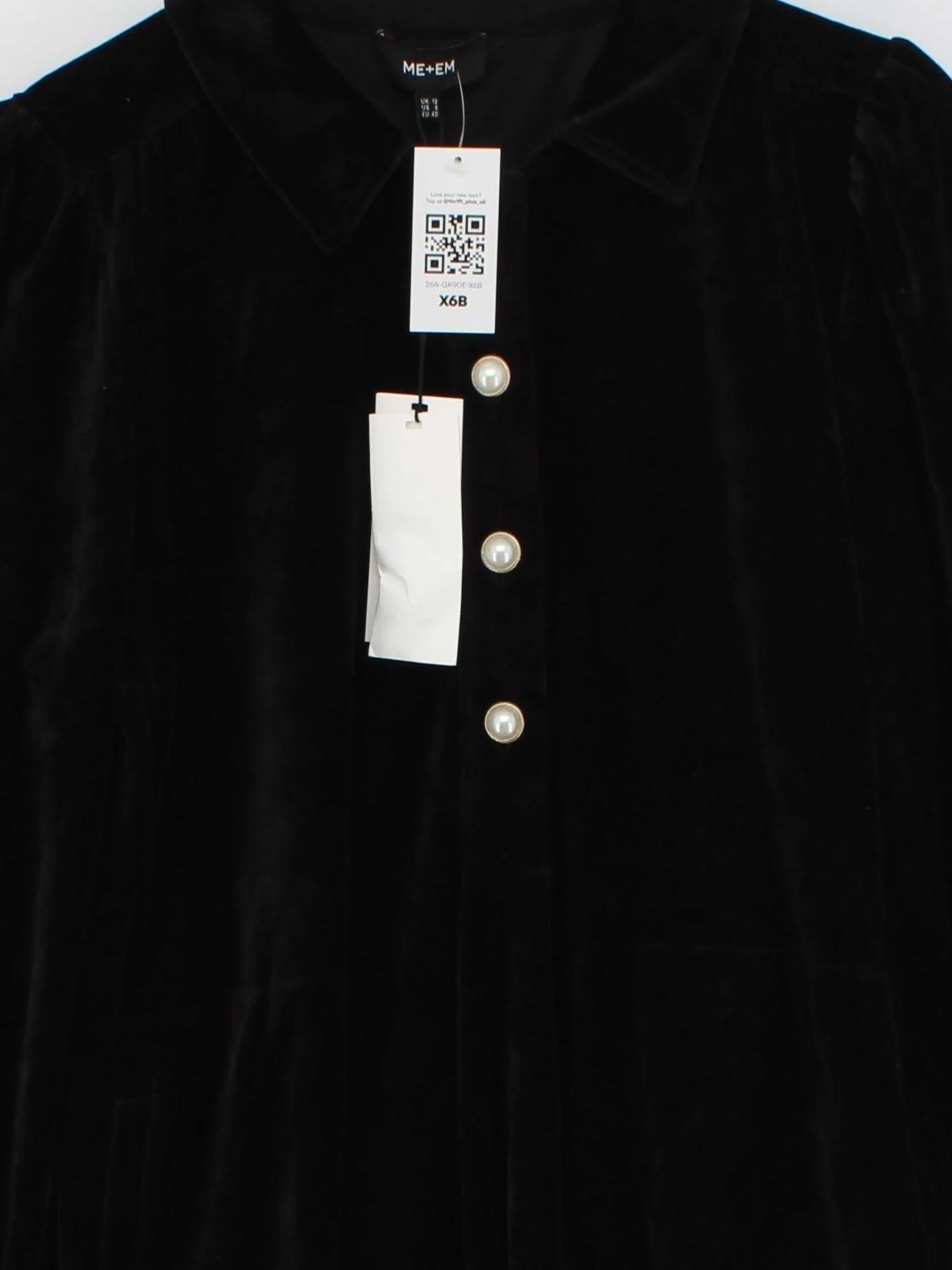 ME+EM Shirt Mini Dress UK12 in Black - Image 3