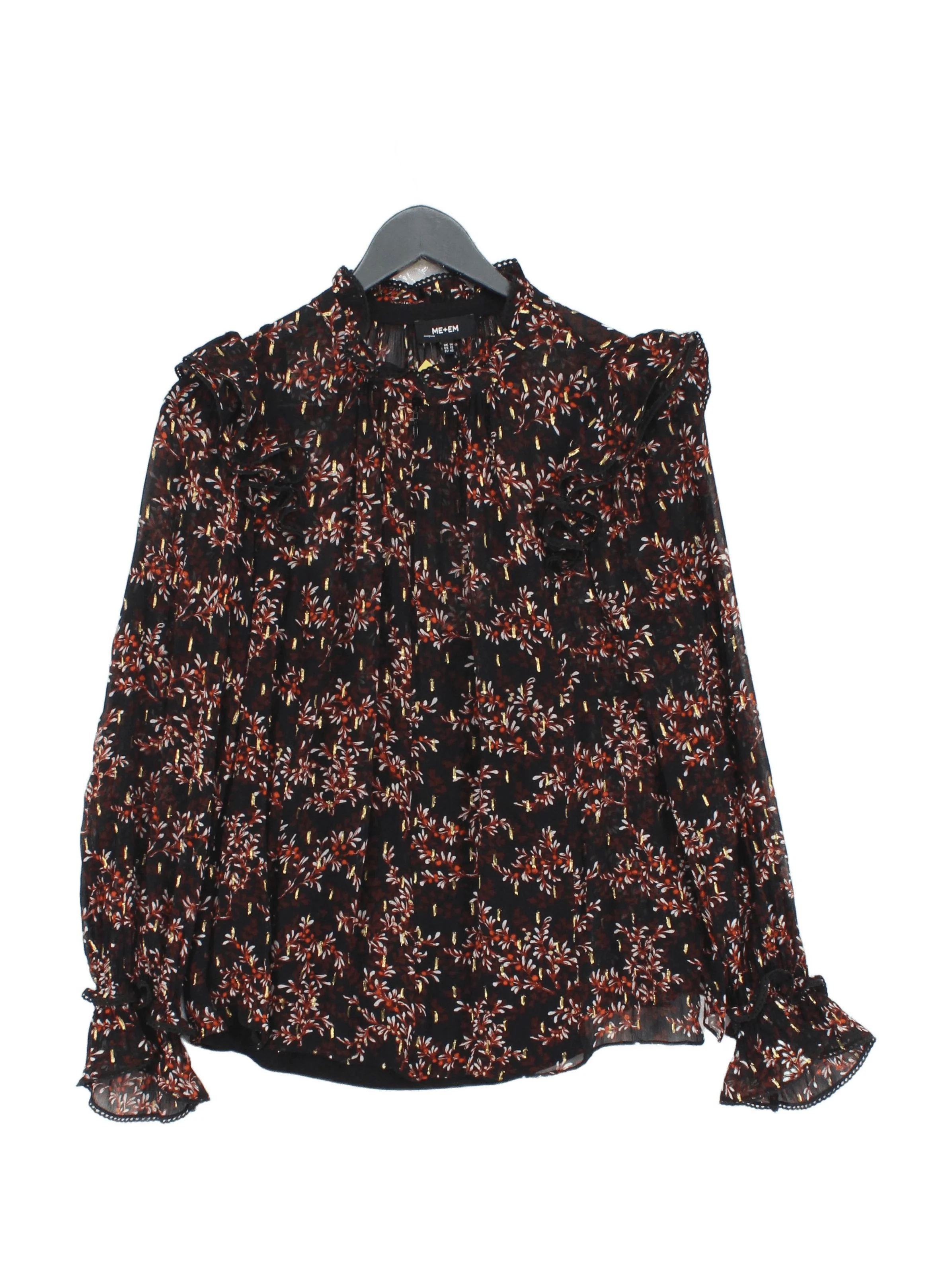 ME+EM Women's Blouse UK 14 Black Viscose with Elastane Basic