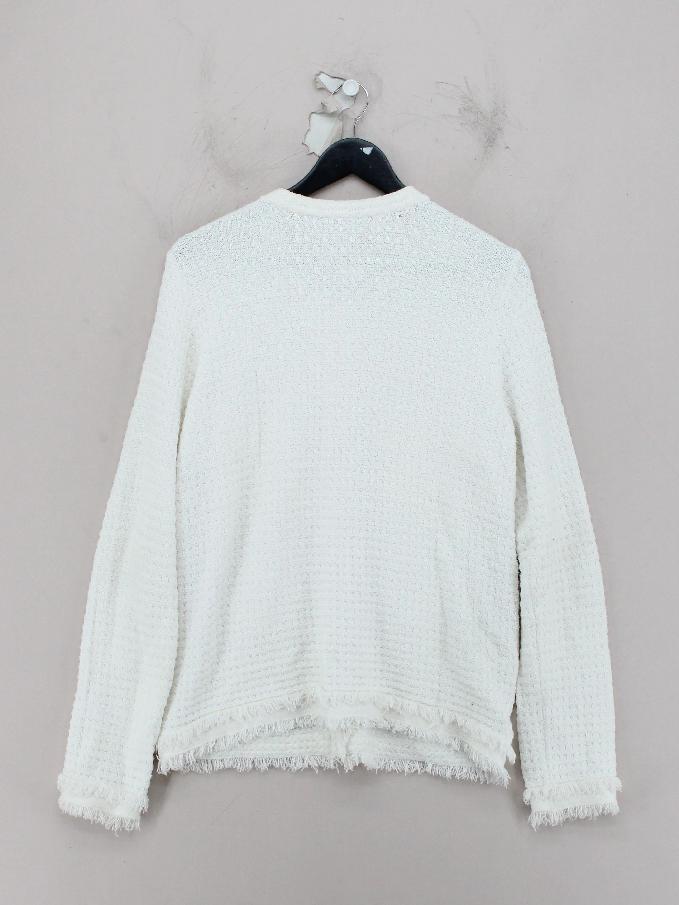 ME+EM Women's Cardigan UK 10 White Cotton with Viscose, Polyamide Cardigan - Image 2
