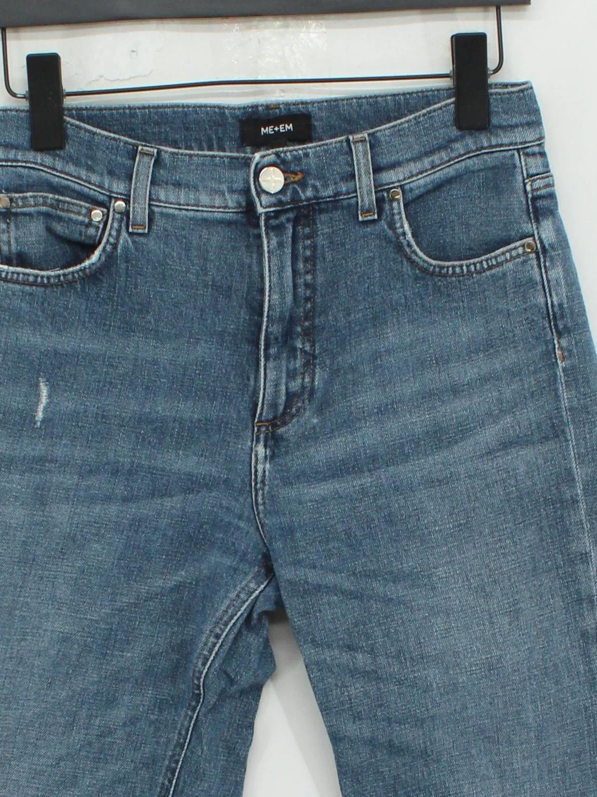 ME+EM Women's Jeans W 26 in Blue Cotton with Elastane Straight - Image 3