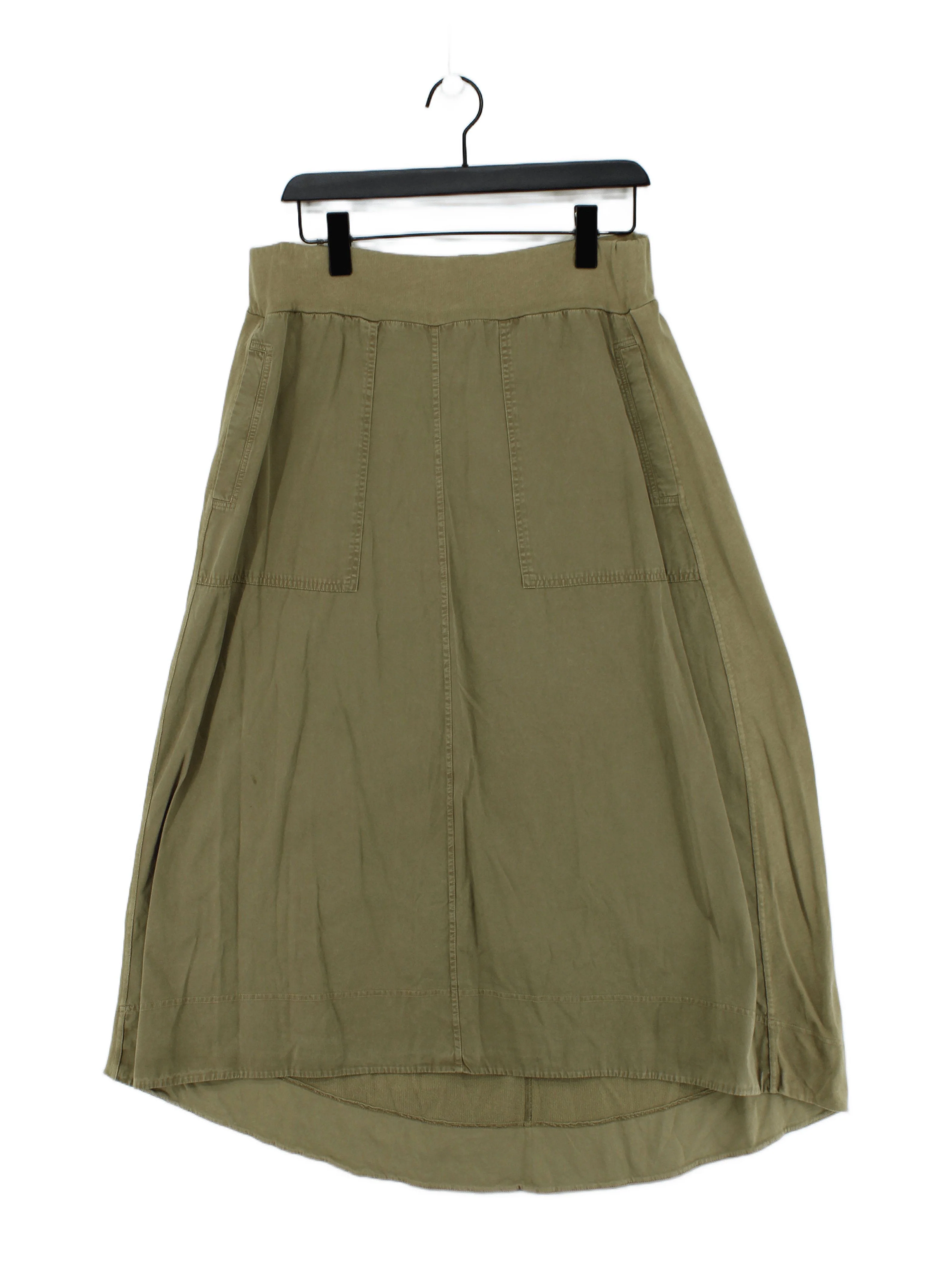 ME+EM Women's Maxi Skirt UK 14 Green Cotton with Elastane Long Maxi