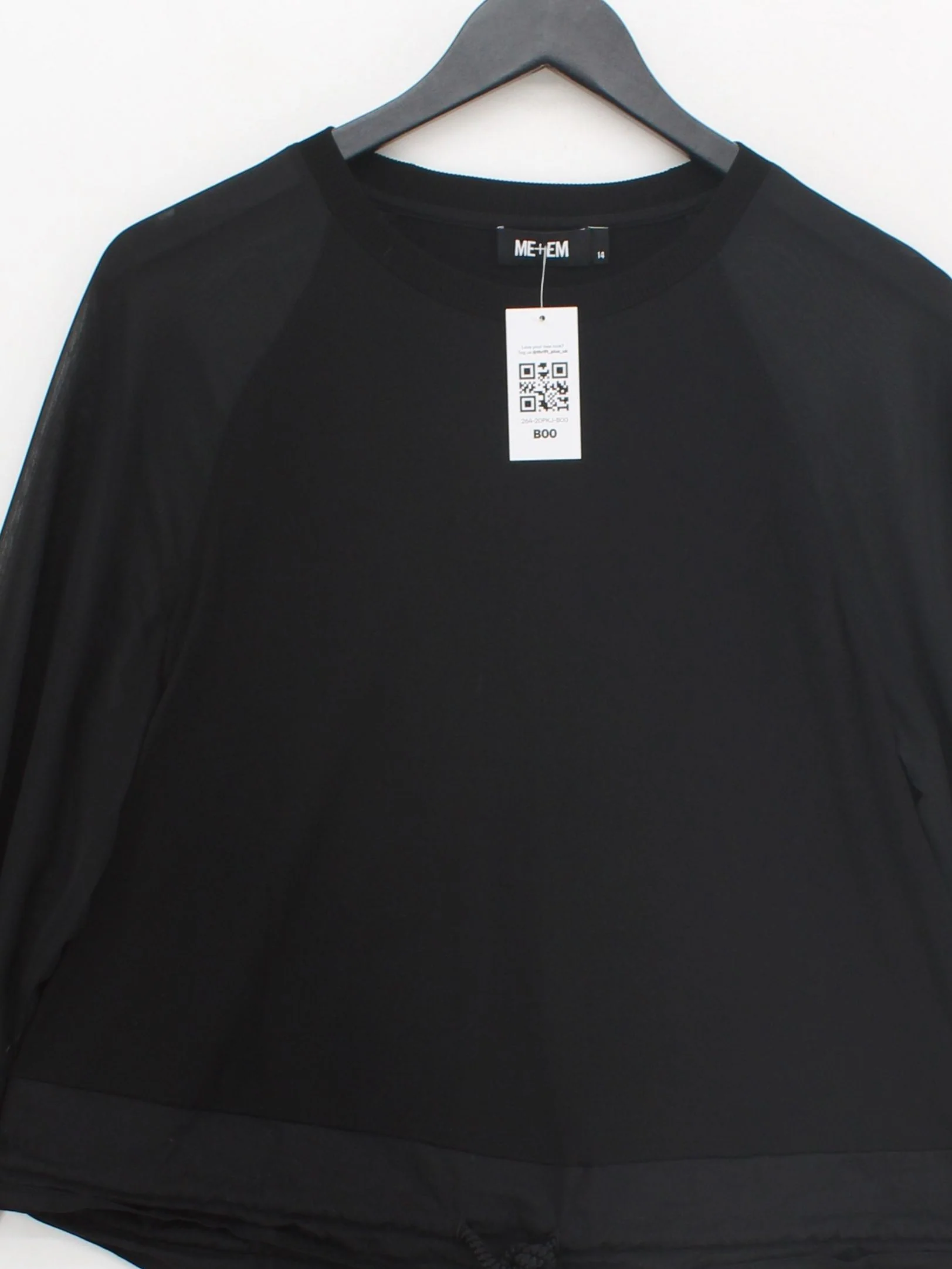ME+EM Women's Top UK 14 Black Viscose with Polyamide, Polyester Basic - Image 3
