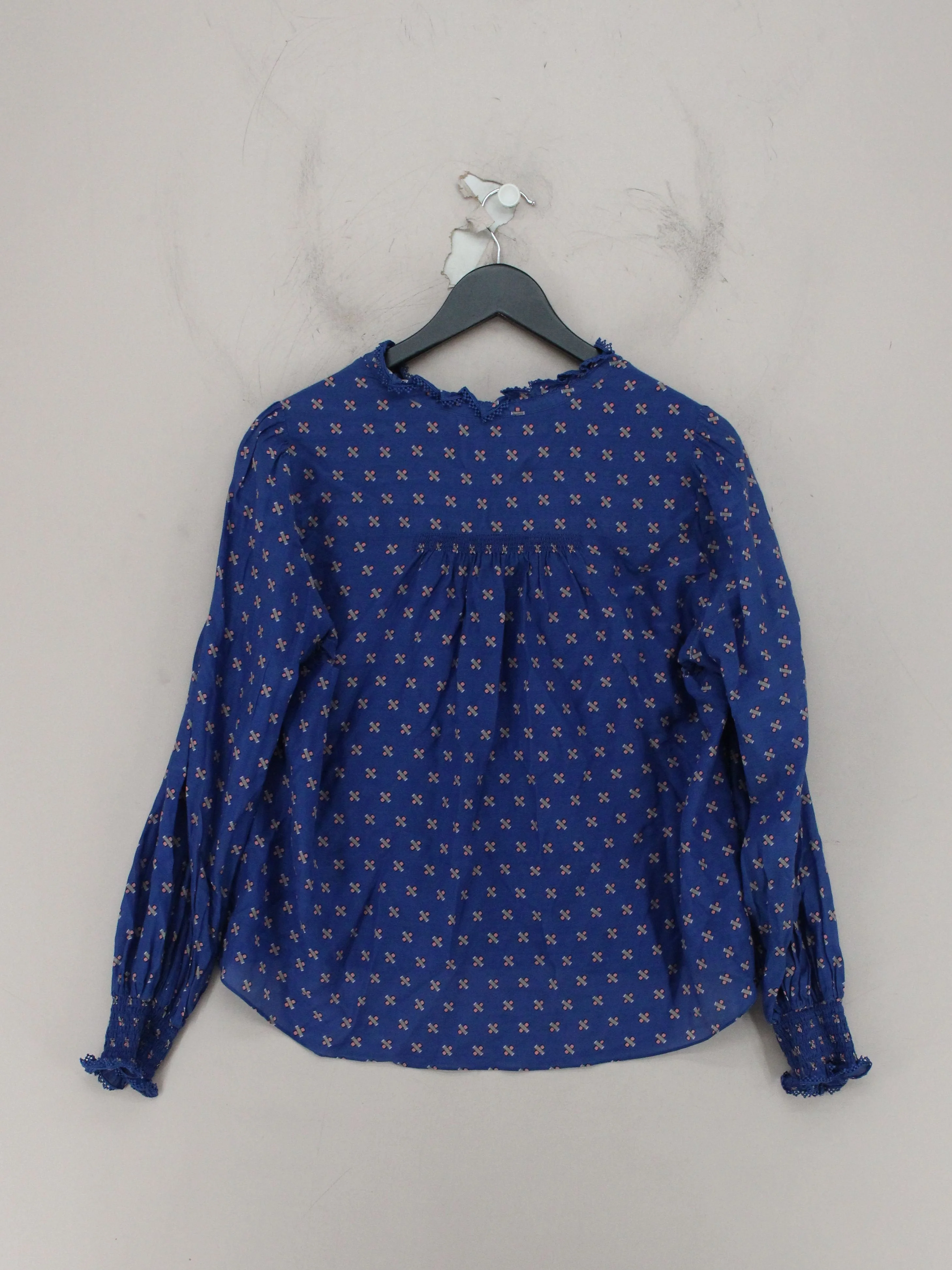 ME+EM Women's Top UK 14 Blue Cotton with Silk Basic - Image 2