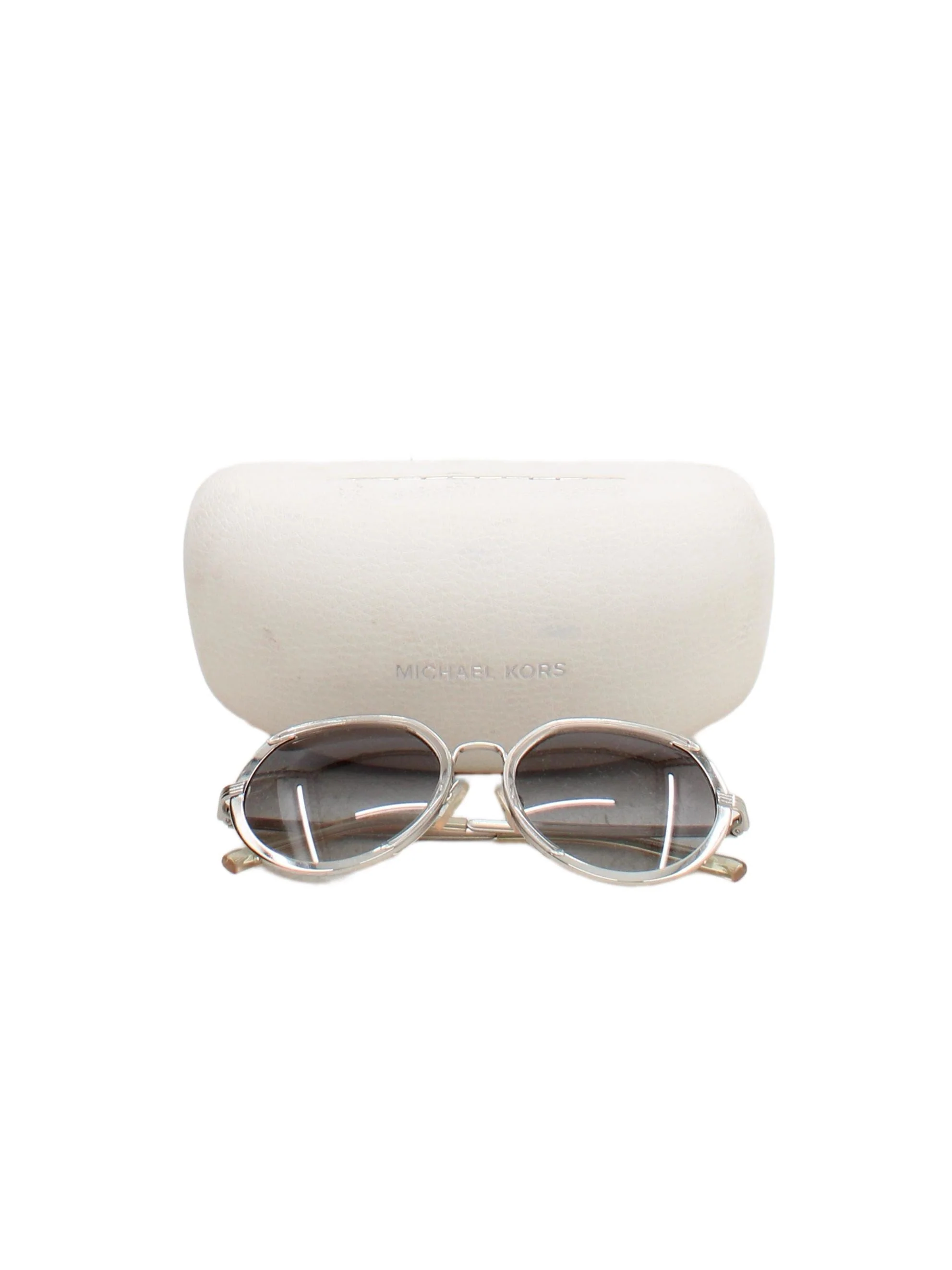 Michael Kors Women's Sunglasses Silver Oval