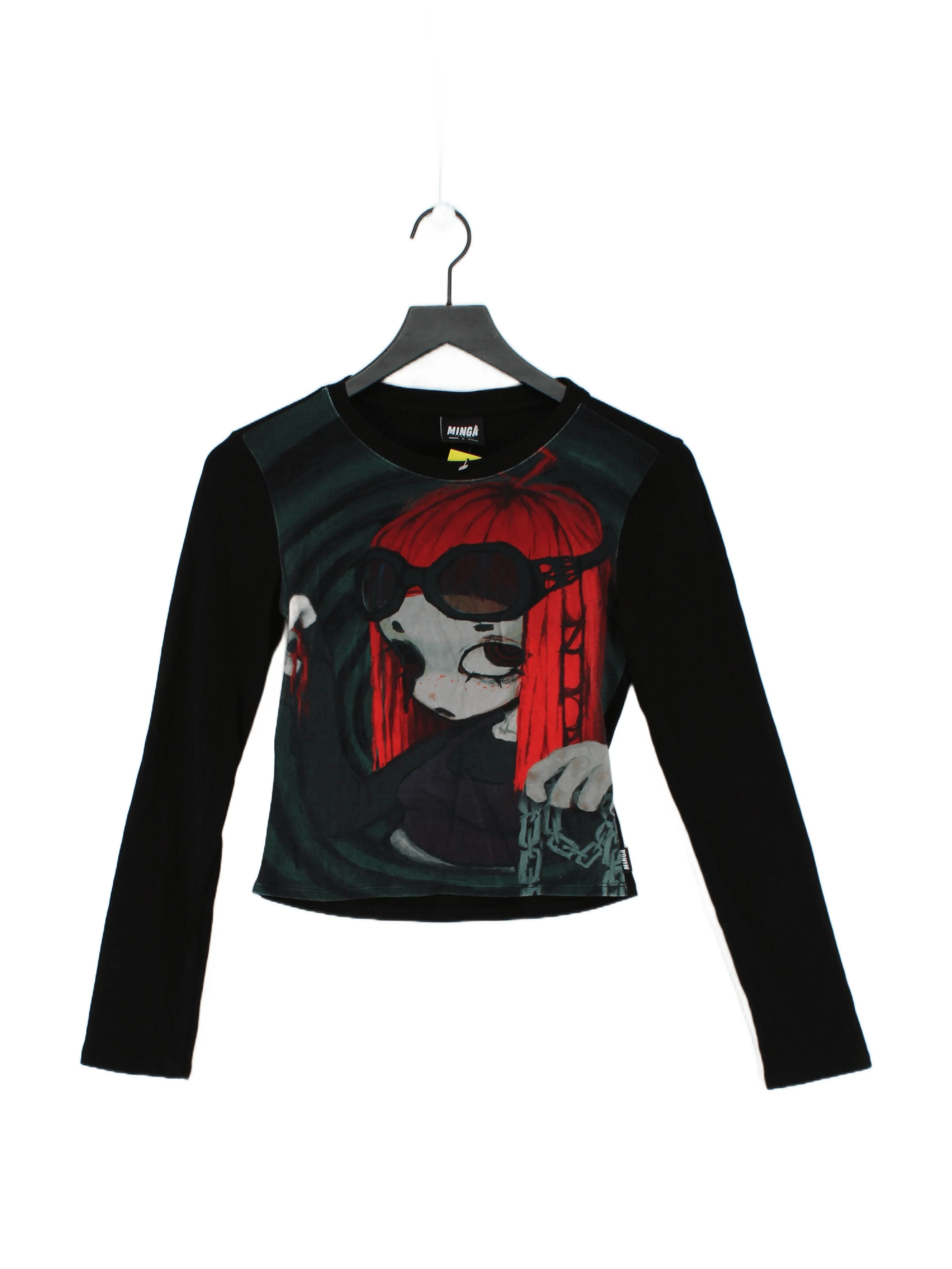 Minga London Women's T-Shirt L Black Cotton with Elastane Basic