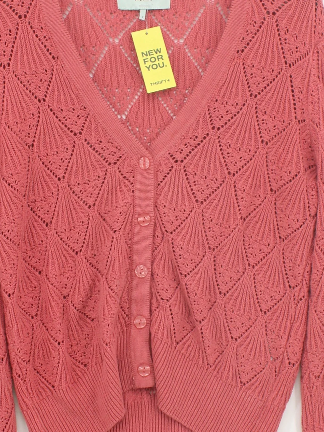 Minimum Women's Cardigan S Pink 100% Cotton V-Neck Cardigan - Image 3