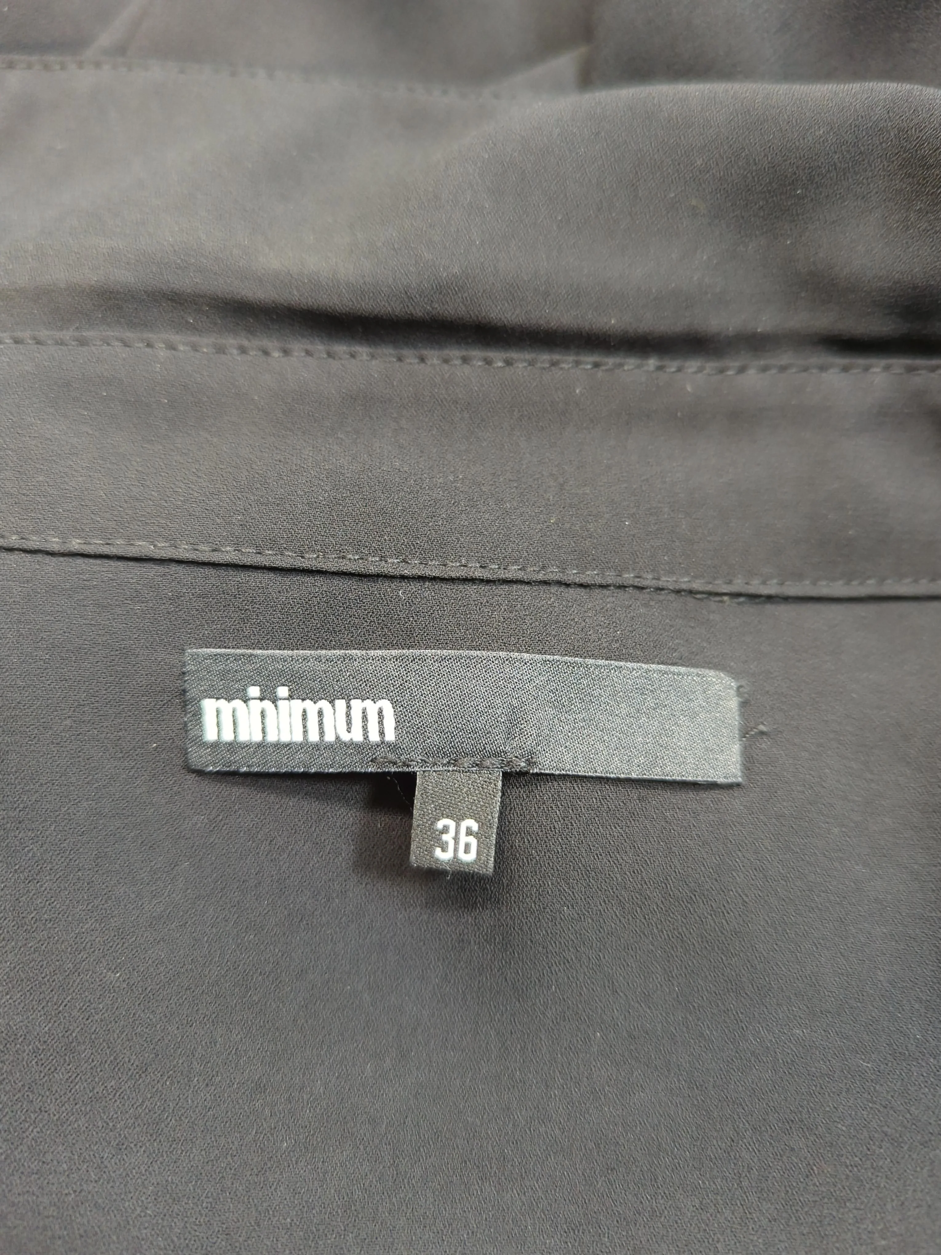 Minimum Women's Shirt UK 8 Black 100% Polyester Long Sleeve Collared Basic - Image 5