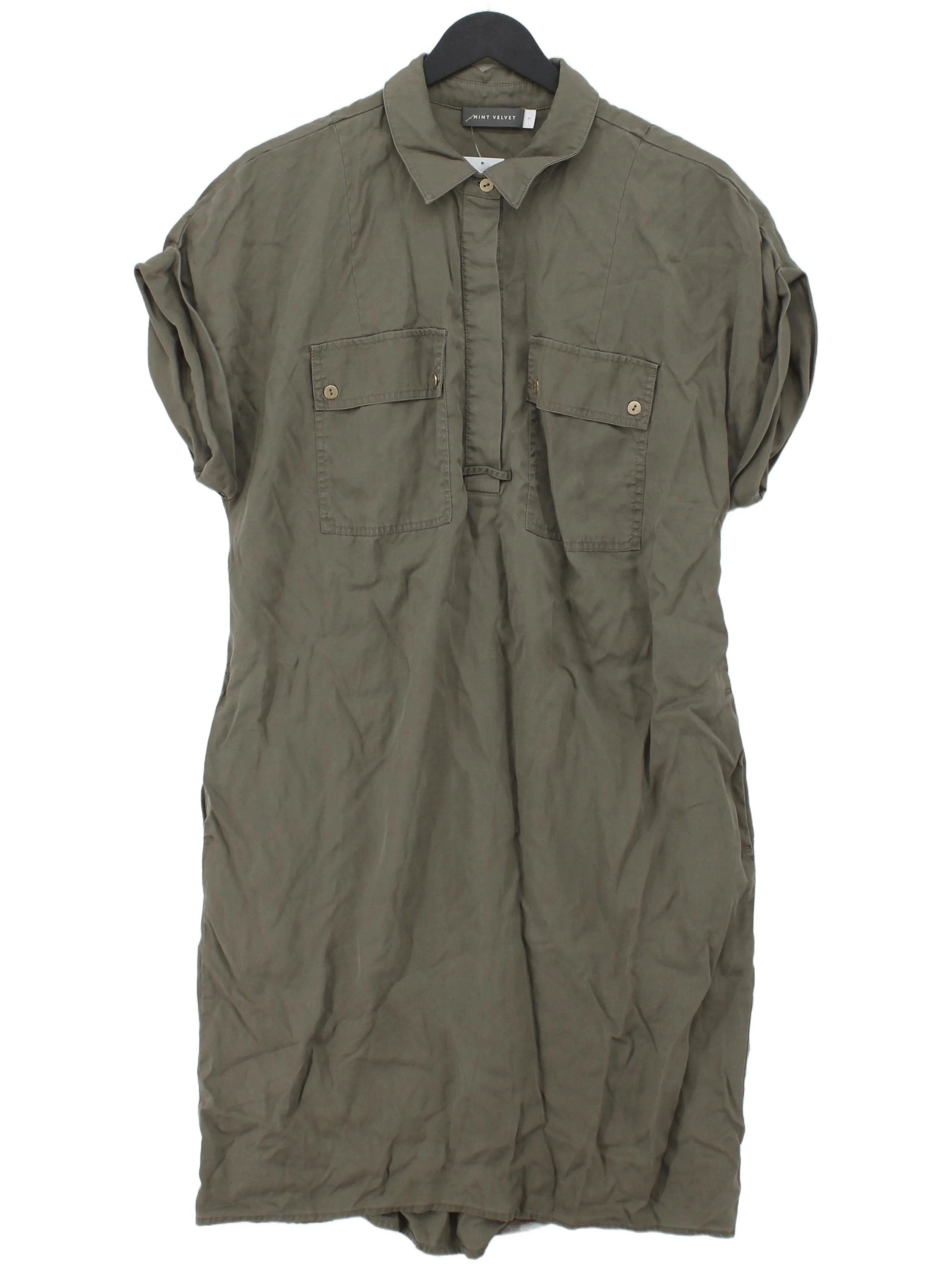 Mint Velvet Shirt Mini Dress M in Green