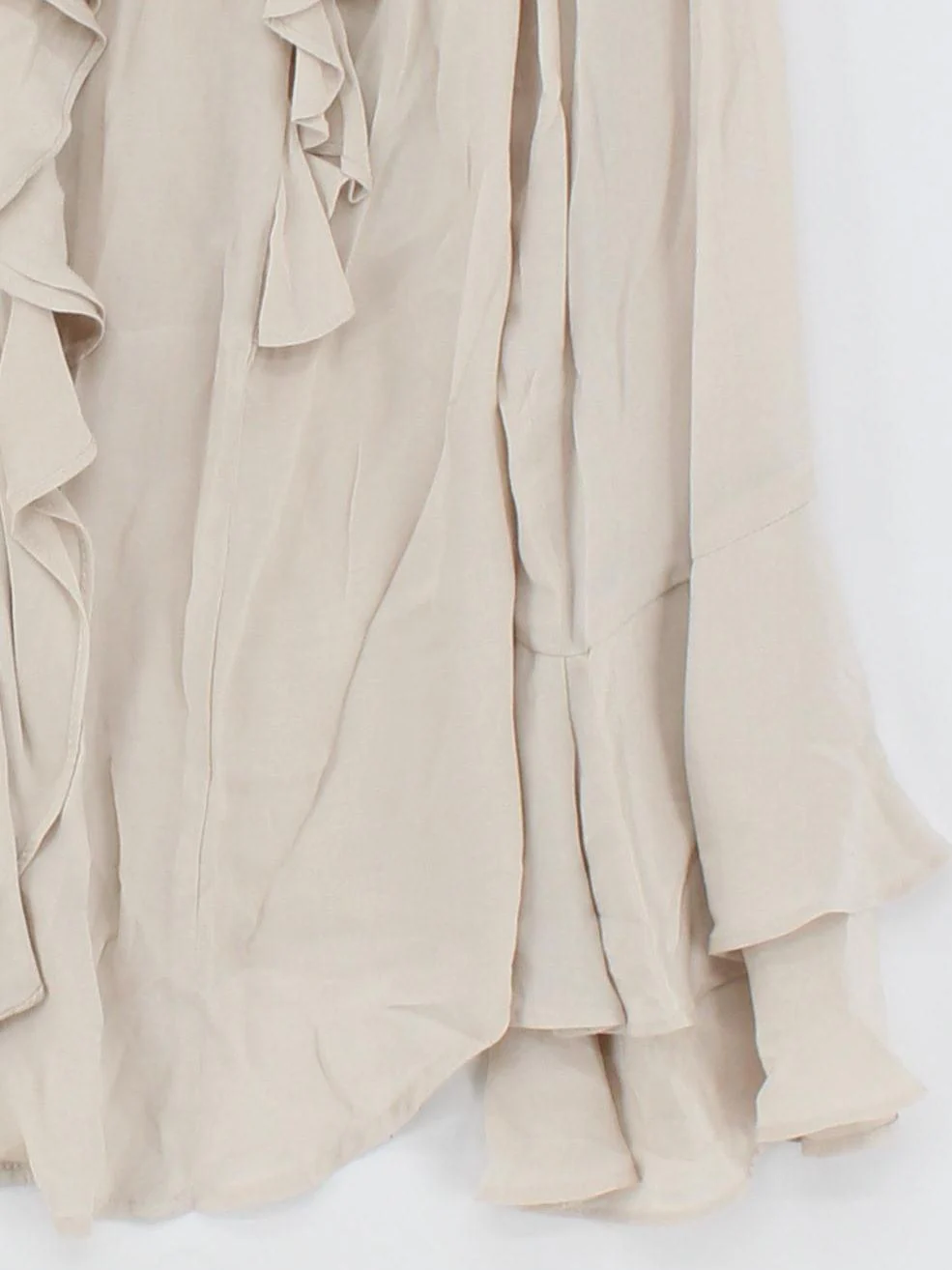 Mint Velvet Women's Blouse UK 12 Cream 100% Viscose Long Sleeve V-Neck Basic - Image 4