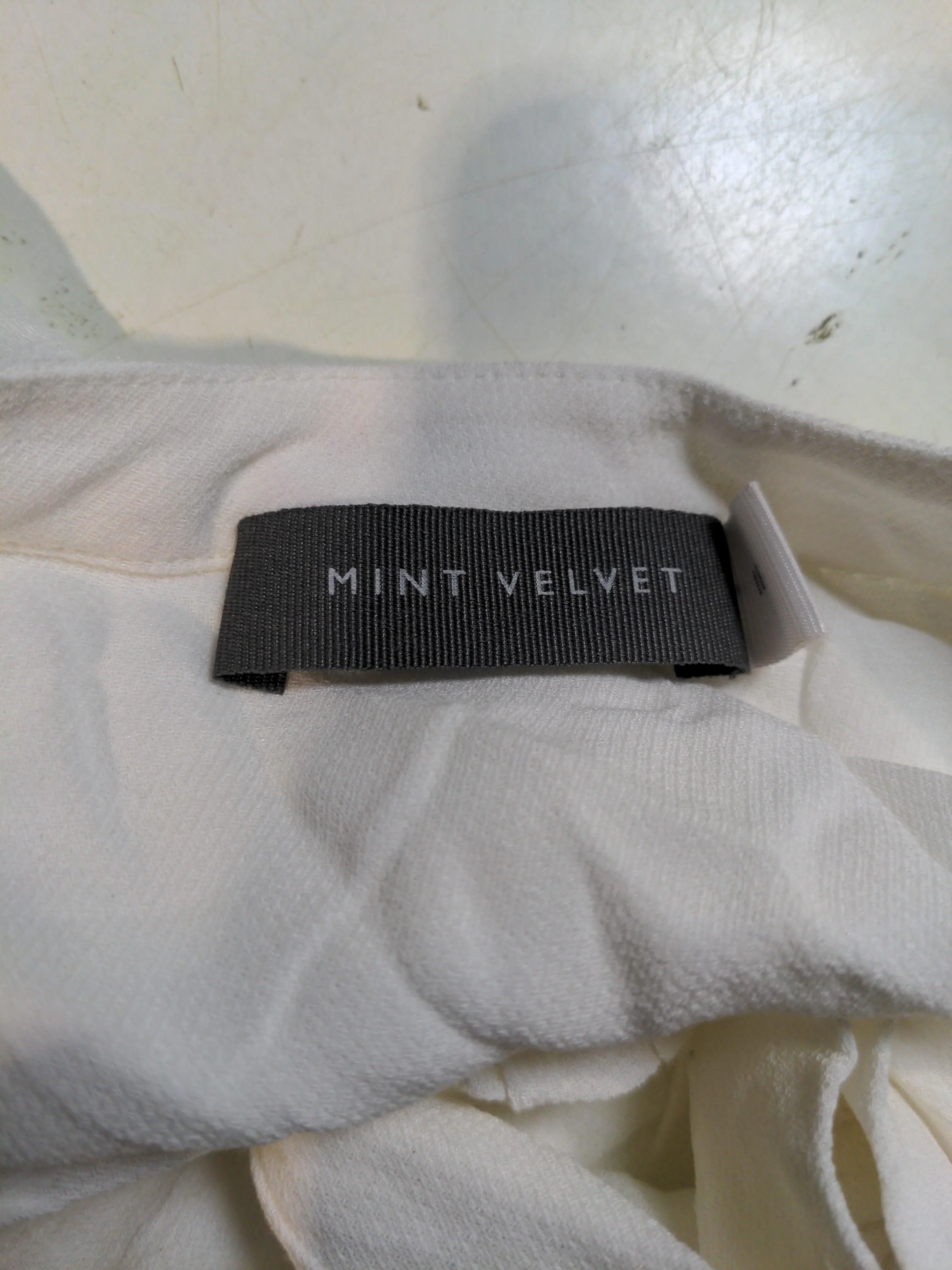 Mint Velvet Women's Blouse UK 18 Cream Viscose with Elastane Basic - Image 5