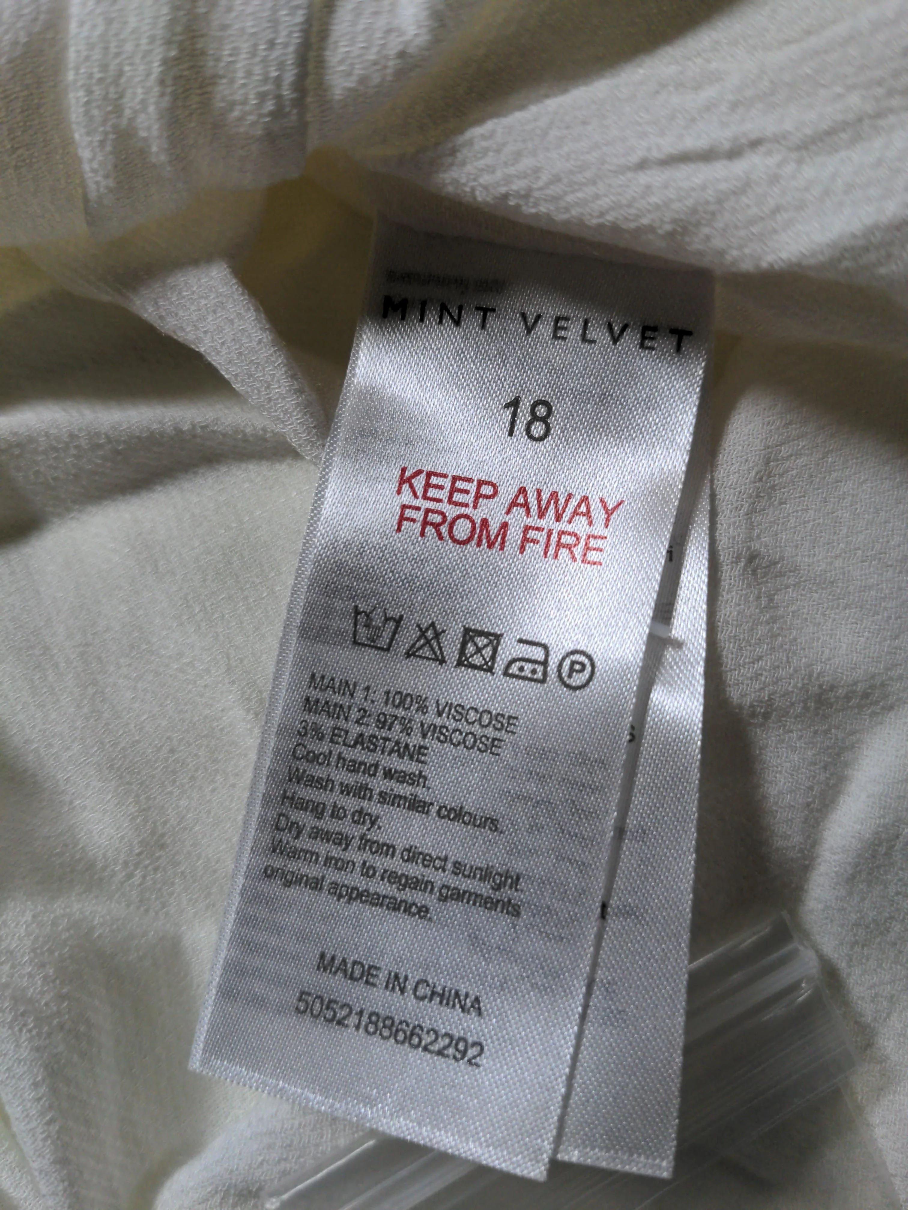 Mint Velvet Women's Blouse UK 18 Cream Viscose with Elastane Basic - Image 6