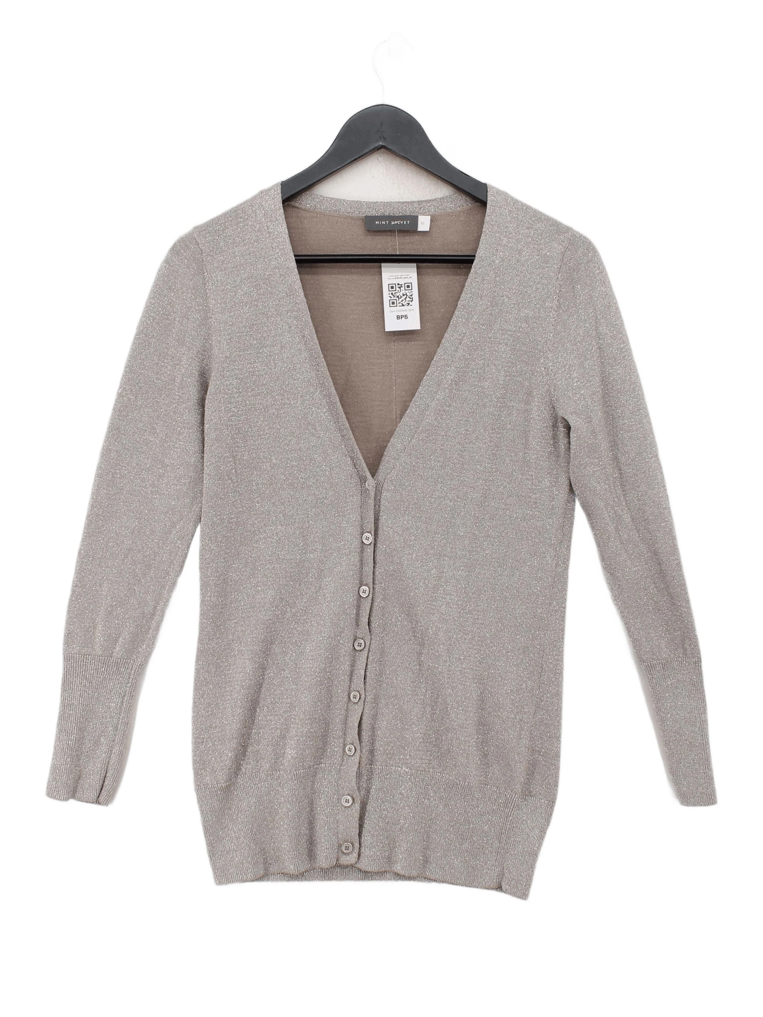 Mint Velvet Women's Cardigan UK 10 Tan 100% Other V-Neck Cardigan