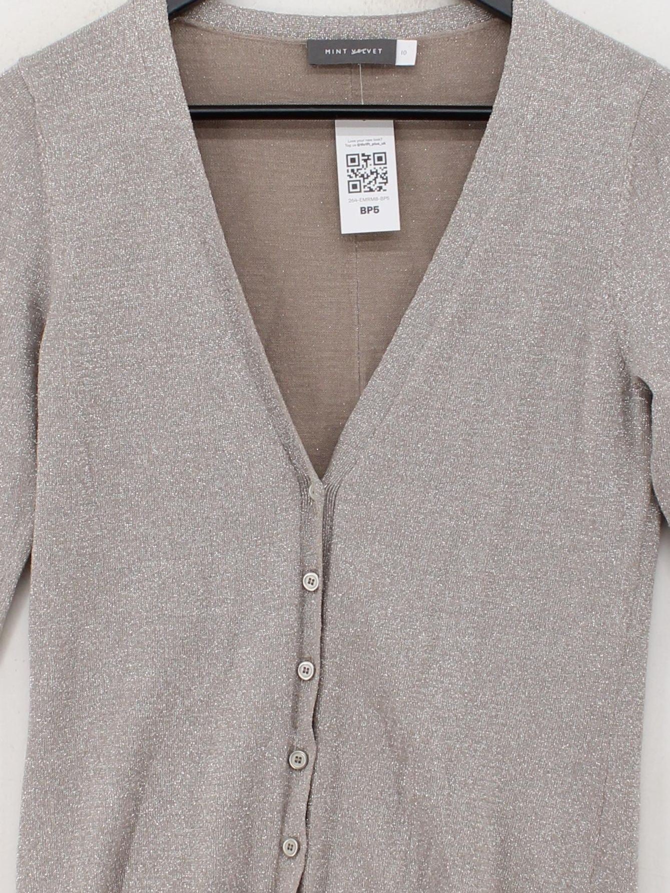 Mint Velvet Women's Cardigan UK 10 Tan 100% Other V-Neck Cardigan - Image 3