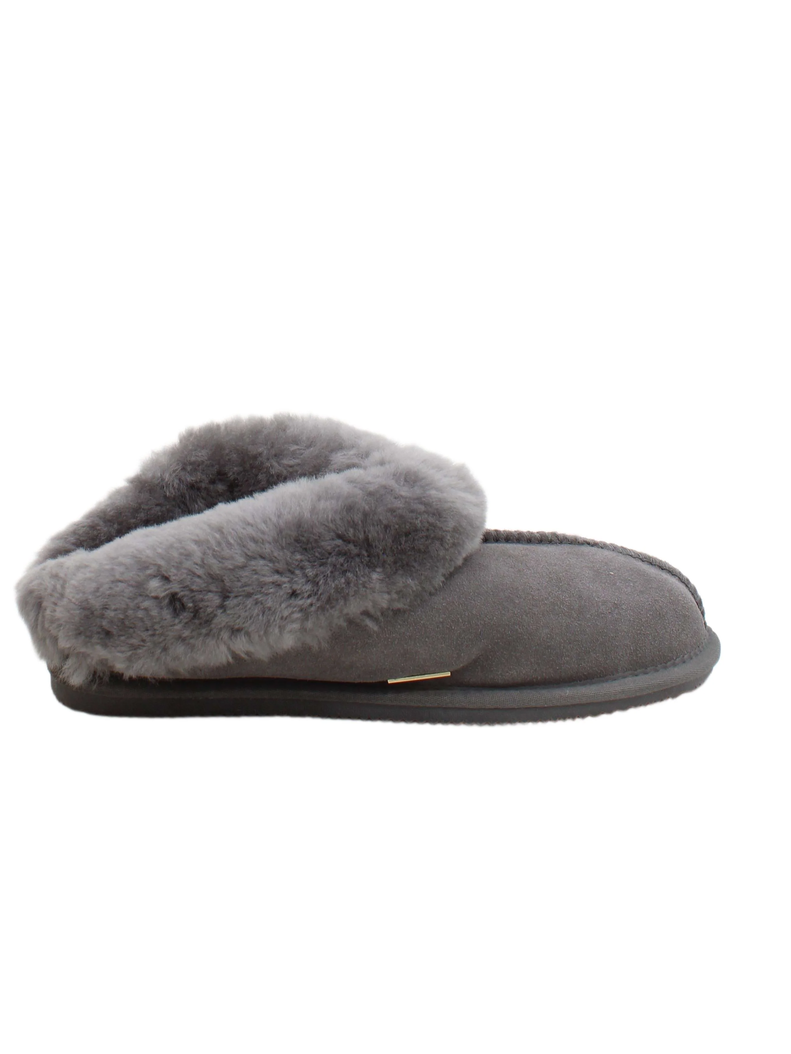 Mint Velvet Women's Flat Shoes UK 6 Grey Suede with Faux Fur Loafer