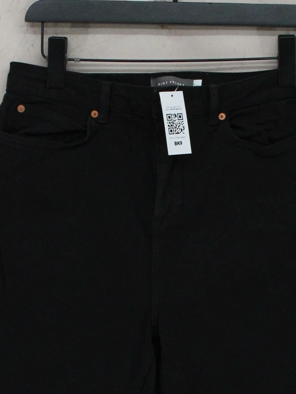 Mint Velvet Women's Jeans UK 14 Black Cotton with Polyester, Elastane Mom - Image 3