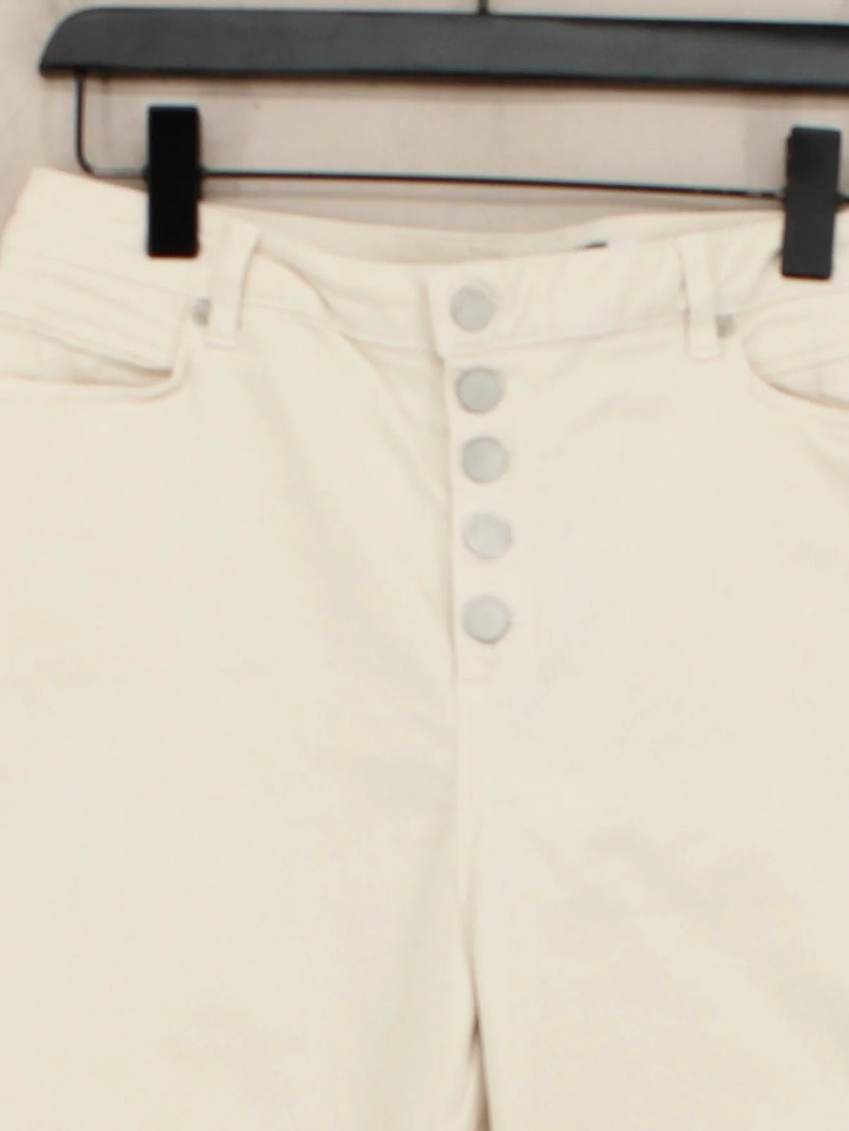 Mint Velvet Women's Jeans UK 16 Cream Cotton with Elastane Straight - Image 3