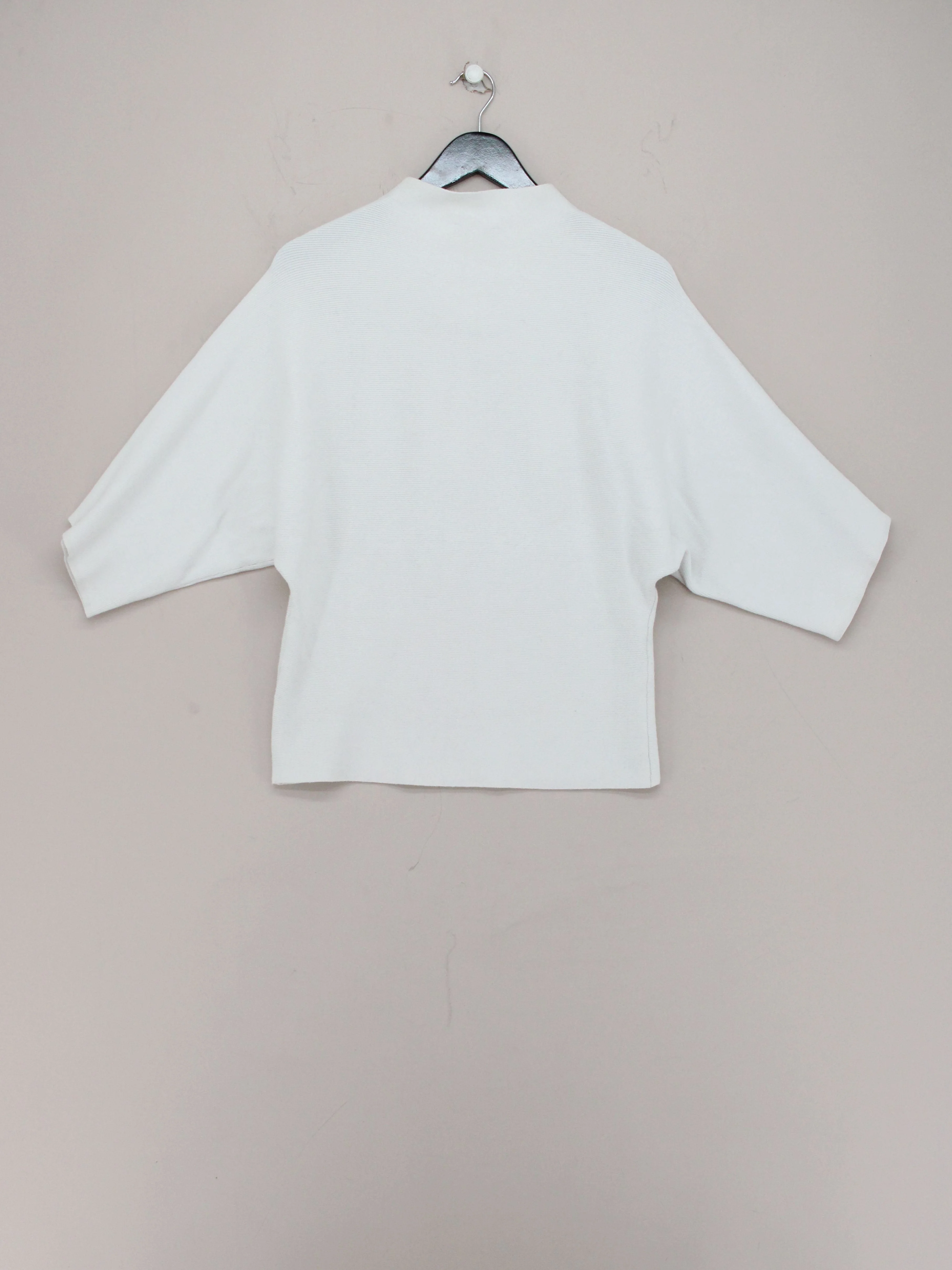 Mint Velvet Women's Jumper S White Viscose with Polyester Mock Neck Pullover - Image 2