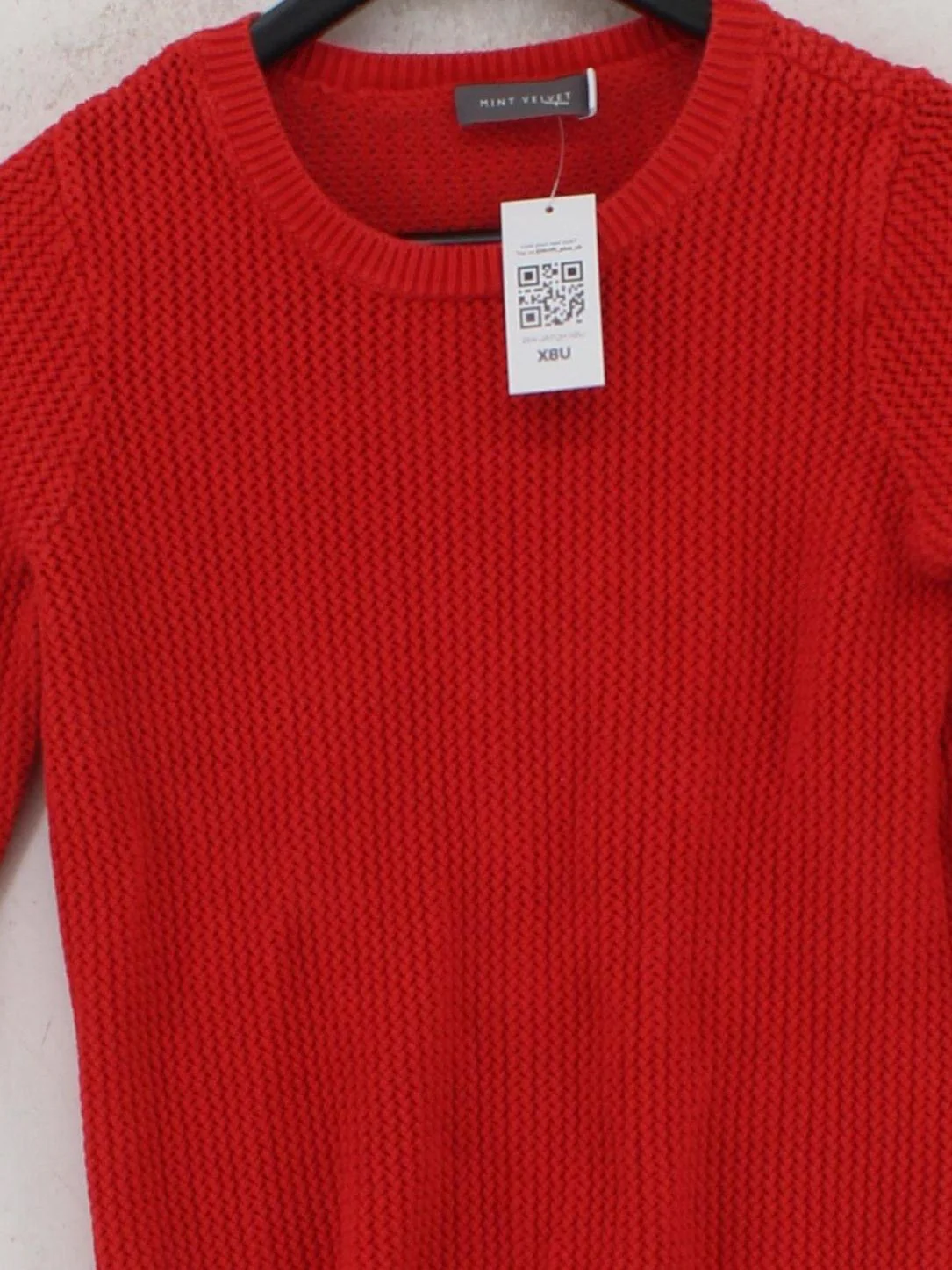 Mint Velvet Women's Jumper UK 10 Red 100% Cotton Crew Neck Pullover - Image 3