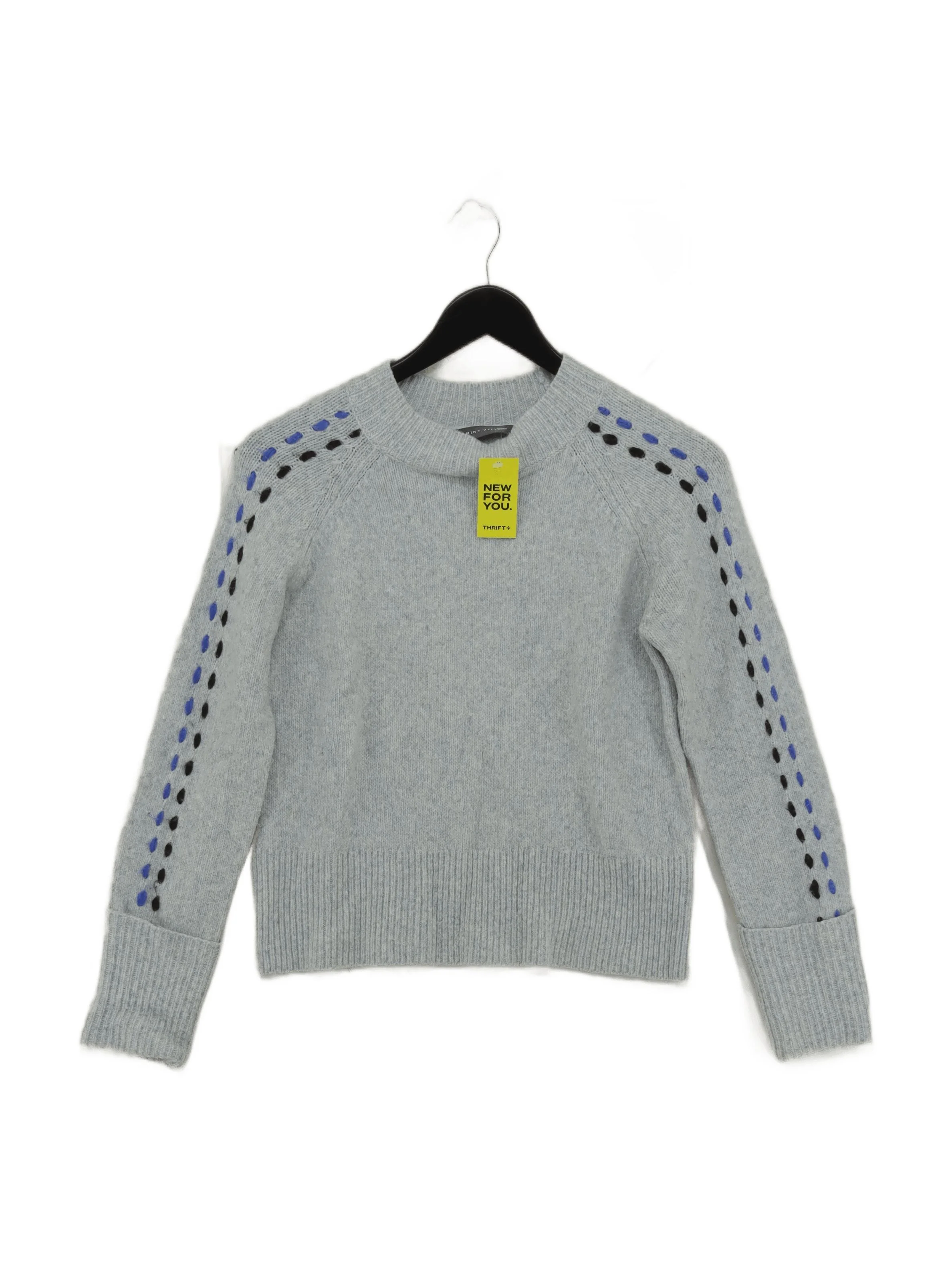 Mint Velvet Women's Jumper UK 8 Grey Acrylic with Polyamide, Wool Pullover