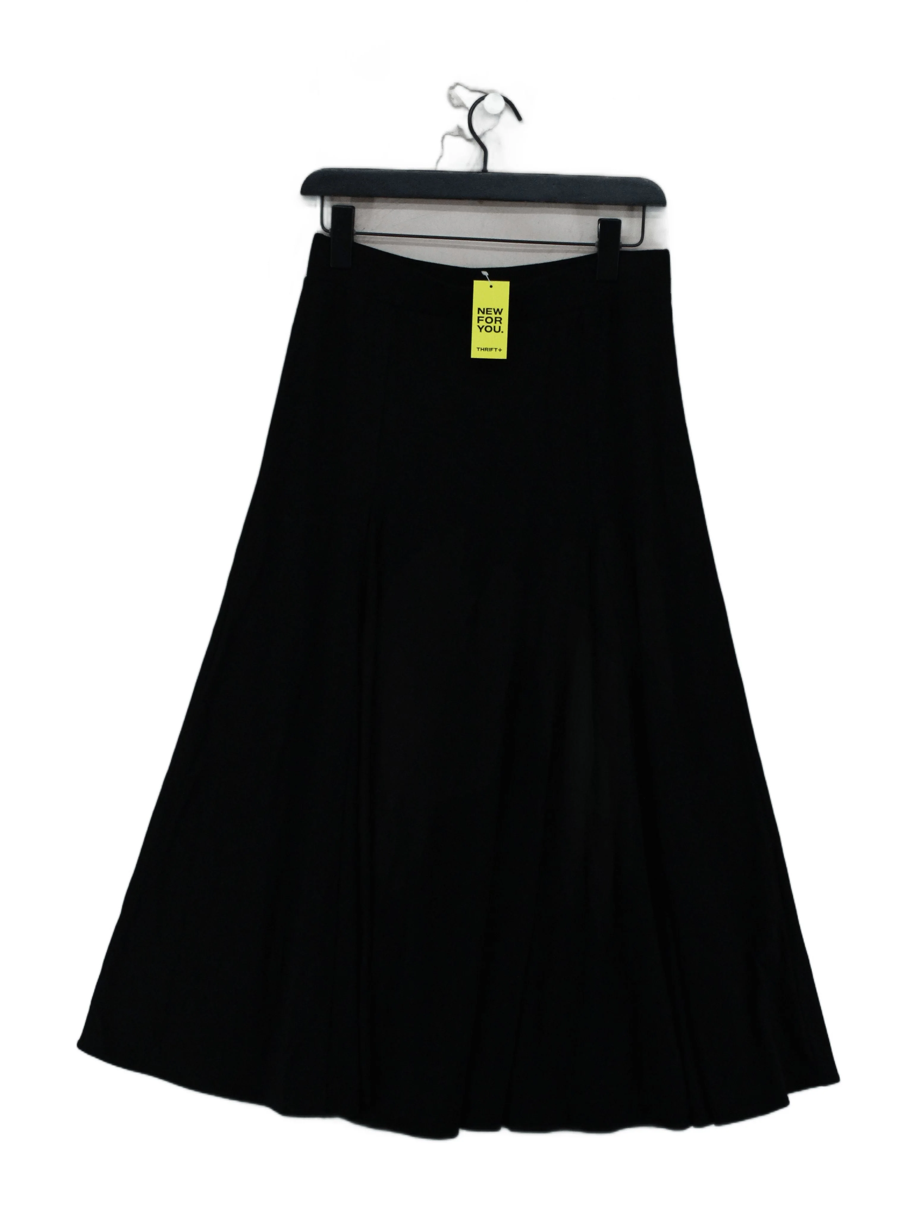 Mint Velvet Women's Midi Skirt UK 12 Black Viscose with Elastane Midi A-Line