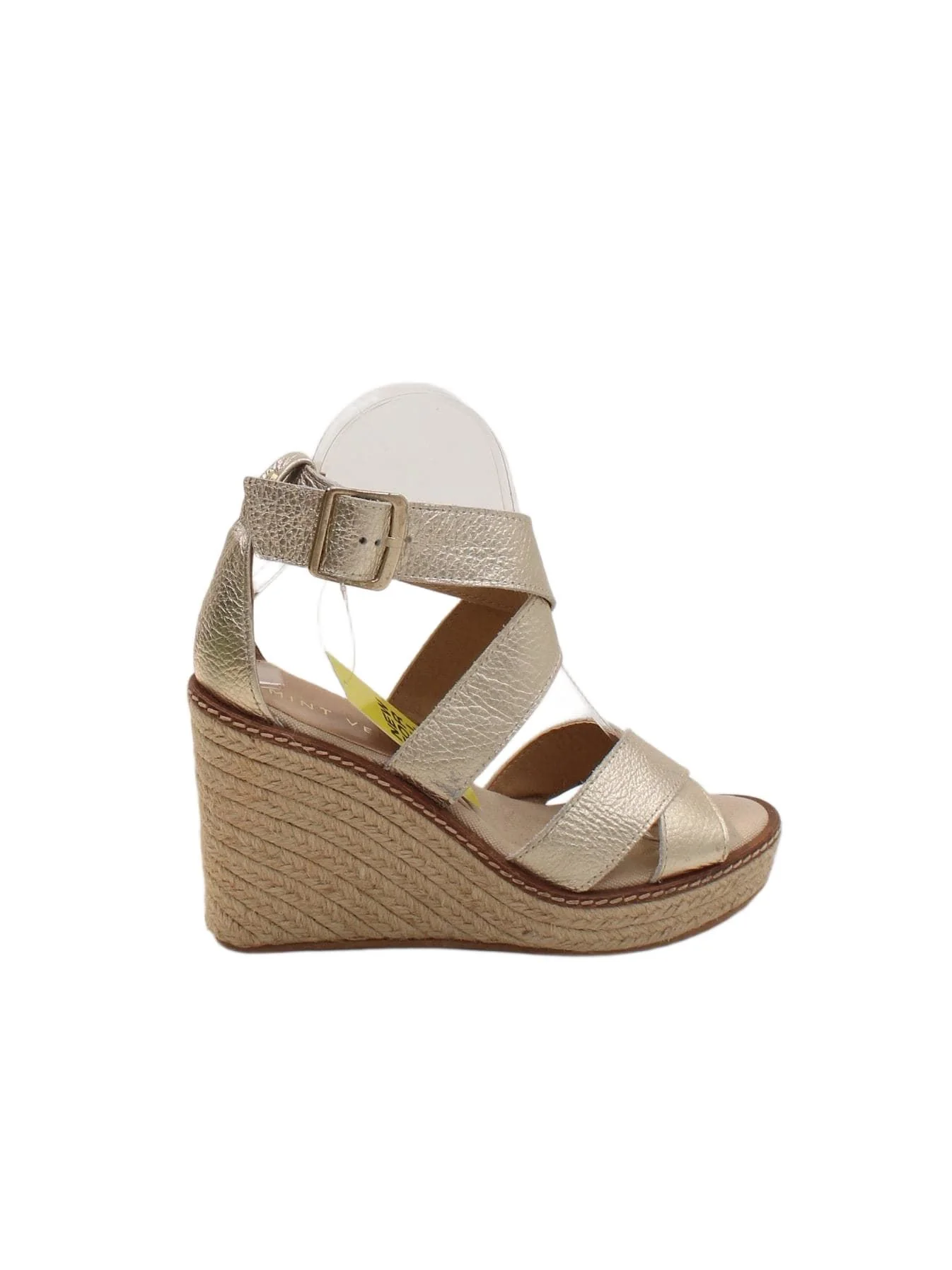 Mint Velvet Women's Sandals UK 4 Gold 100% Leather Espadrille