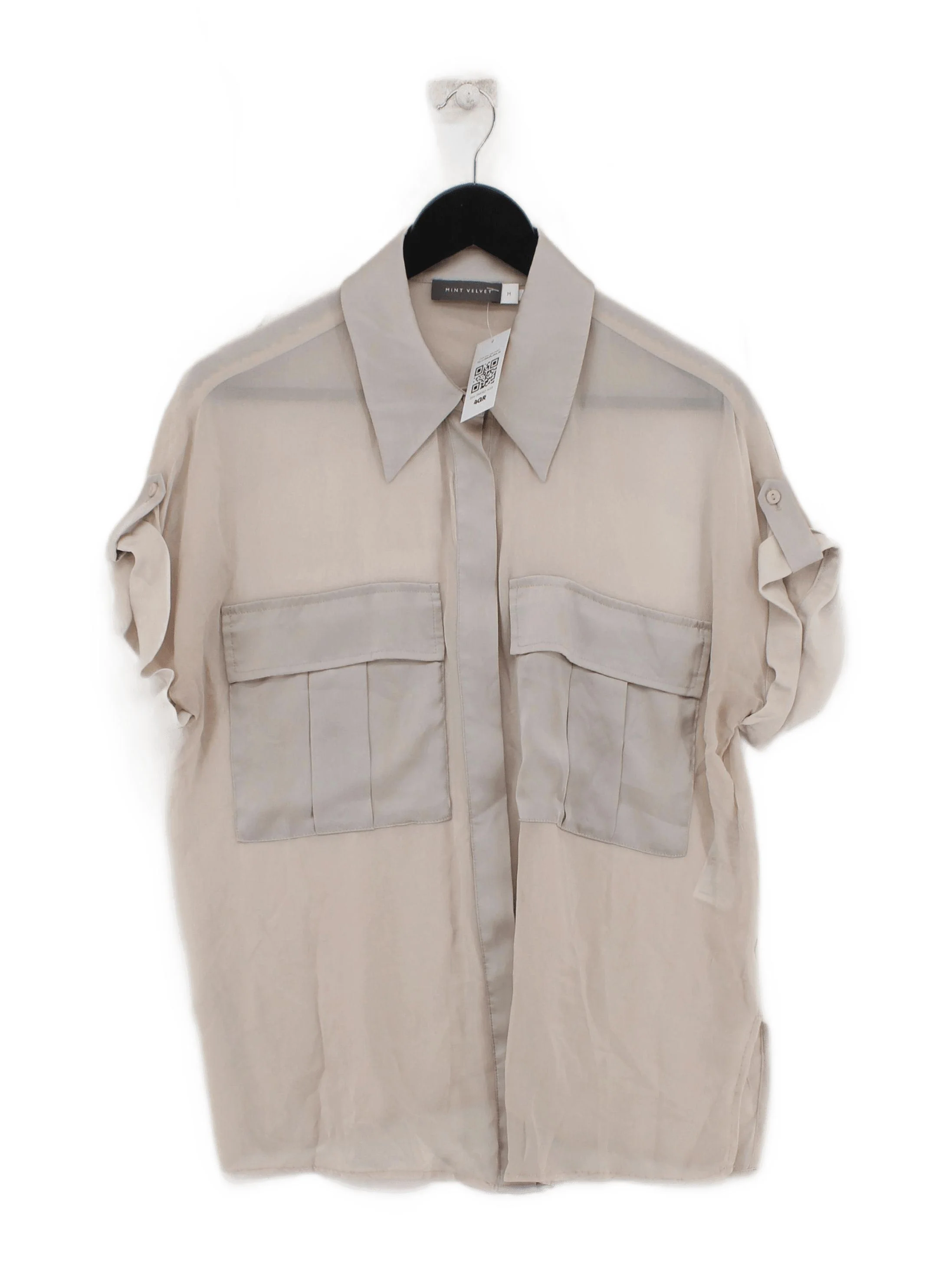 Mint Velvet Women's Shirt M Cream Viscose with Polyester Basic